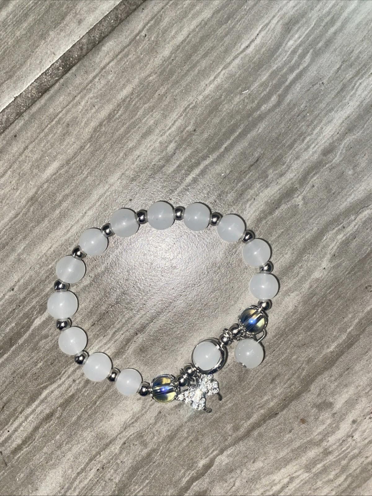 The Unbranded Brand Crystal Moonstone Cat Eye Beads Charm Bracelet Jewelry New Size ONE SIZE - 2 Thumbnail