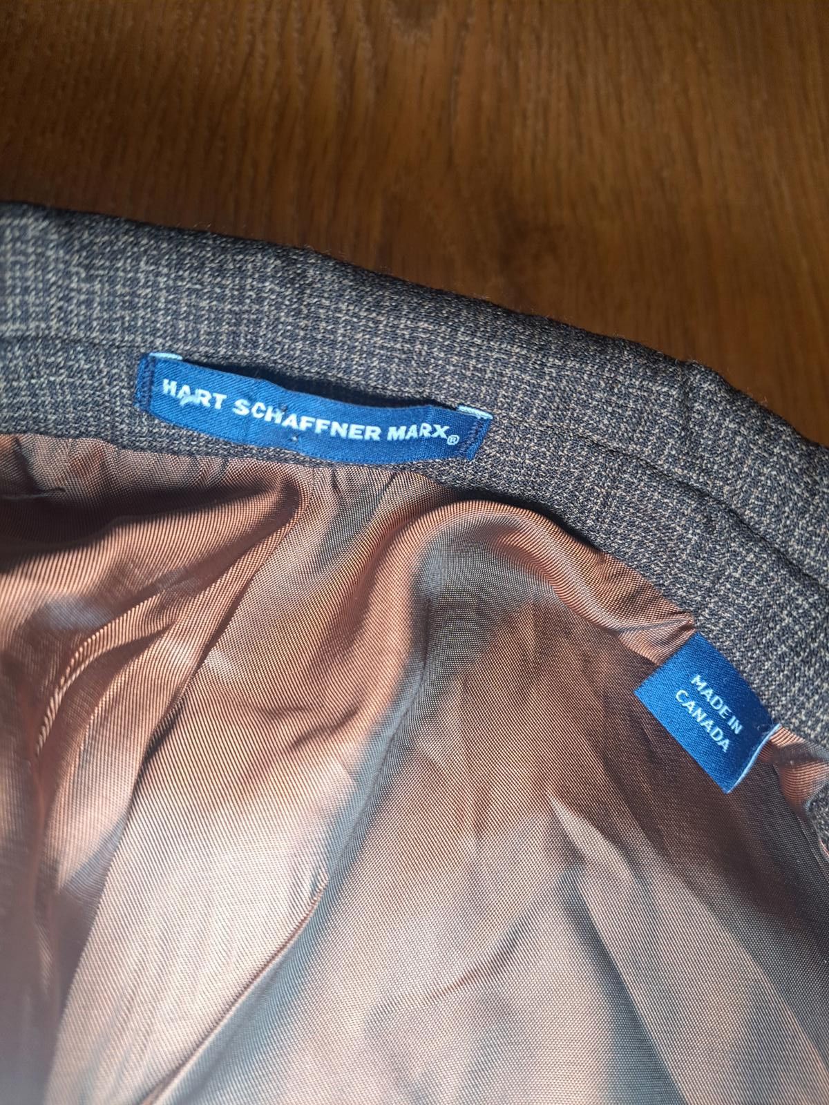 Hart Schaffner Marx Hart Schaffner Marx Sport Coat Mens 42L Brown Wool Nailhead Size 42L - 5 Thumbnail