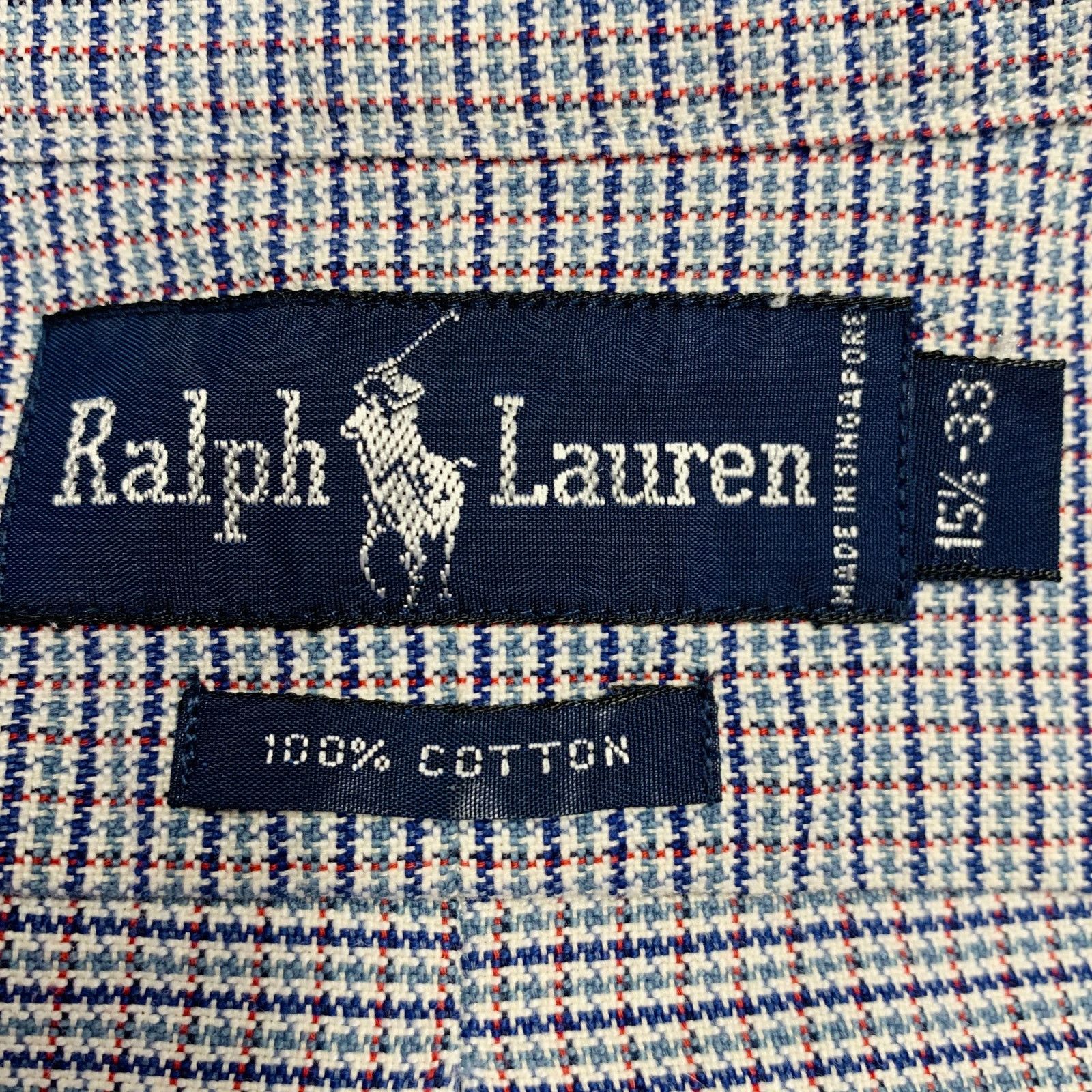 Ralph Lauren RALPH LAUREN Blue Red Woven Cotton One Pocket Long Sleeve Size US M / EU 48-50 / 2 - 5 Thumbnail