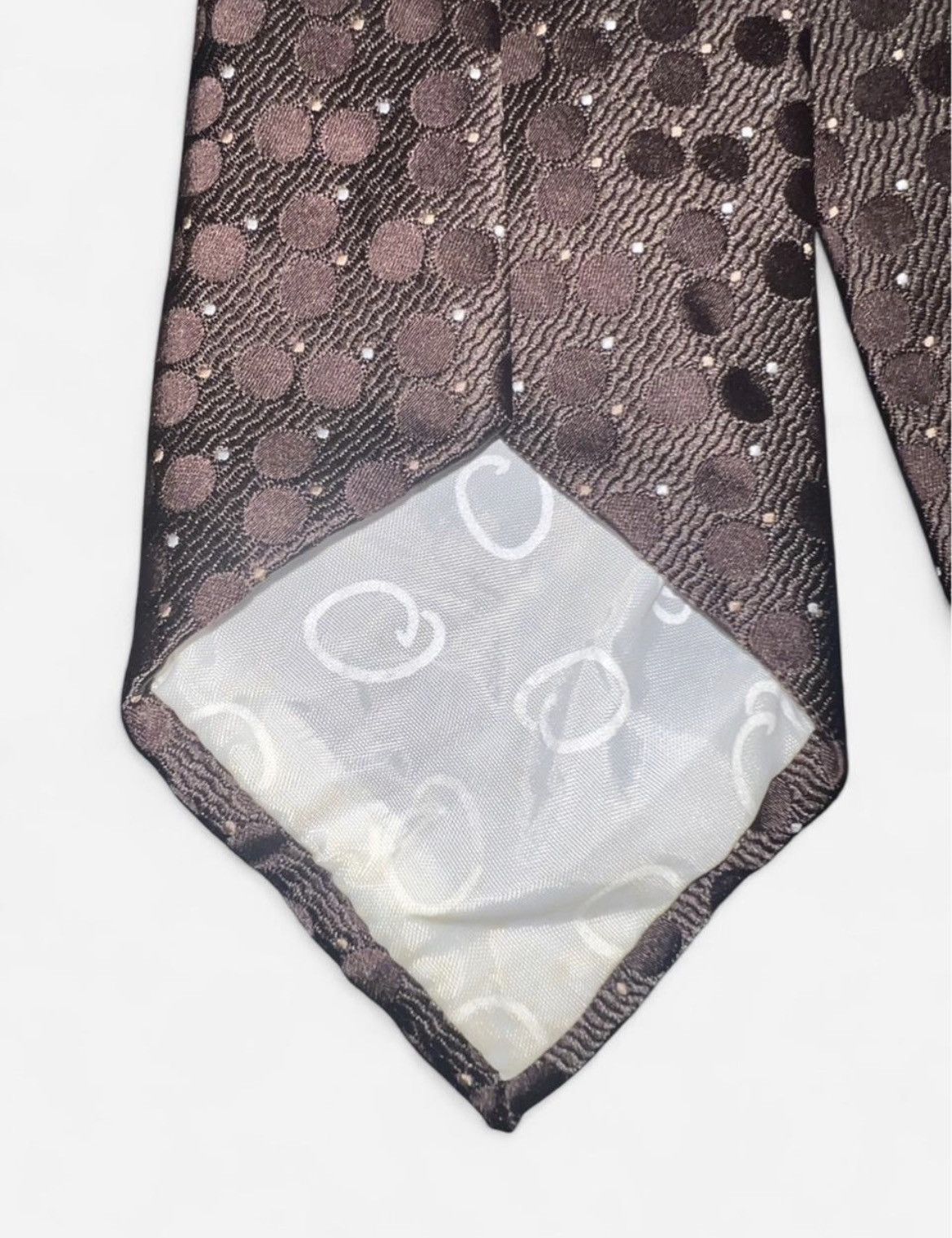 Oscar De La Renta Oscar de la Renta Silk Blend Brown Polka Dot Men's Necktie Size ONE SIZE - 3 Thumbnail