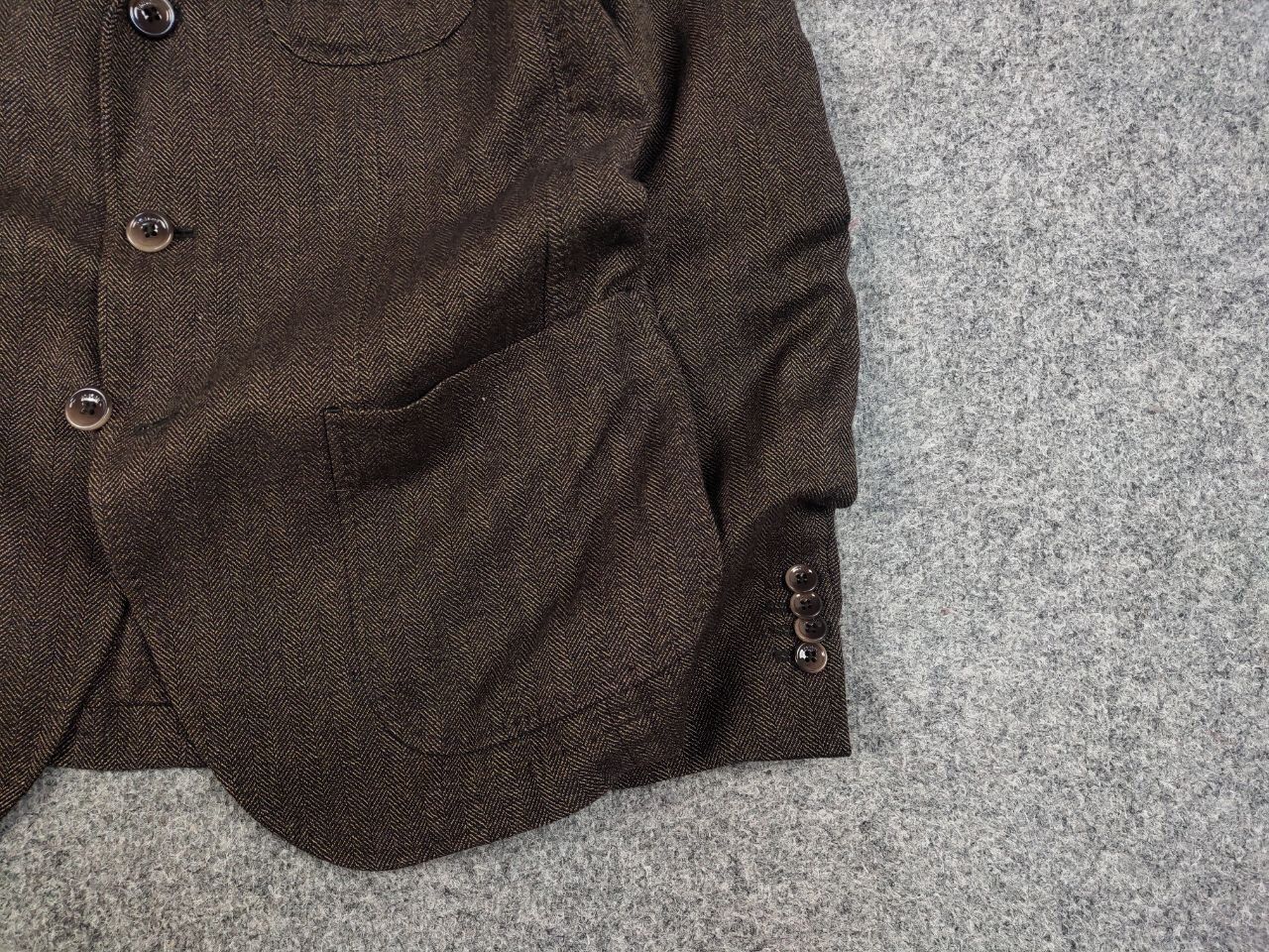 Paoloni Paoloni Design Brown Texture Wool Blend Blazer Jacket Size US M / EU 48-50 / 2 - 10 Thumbnail