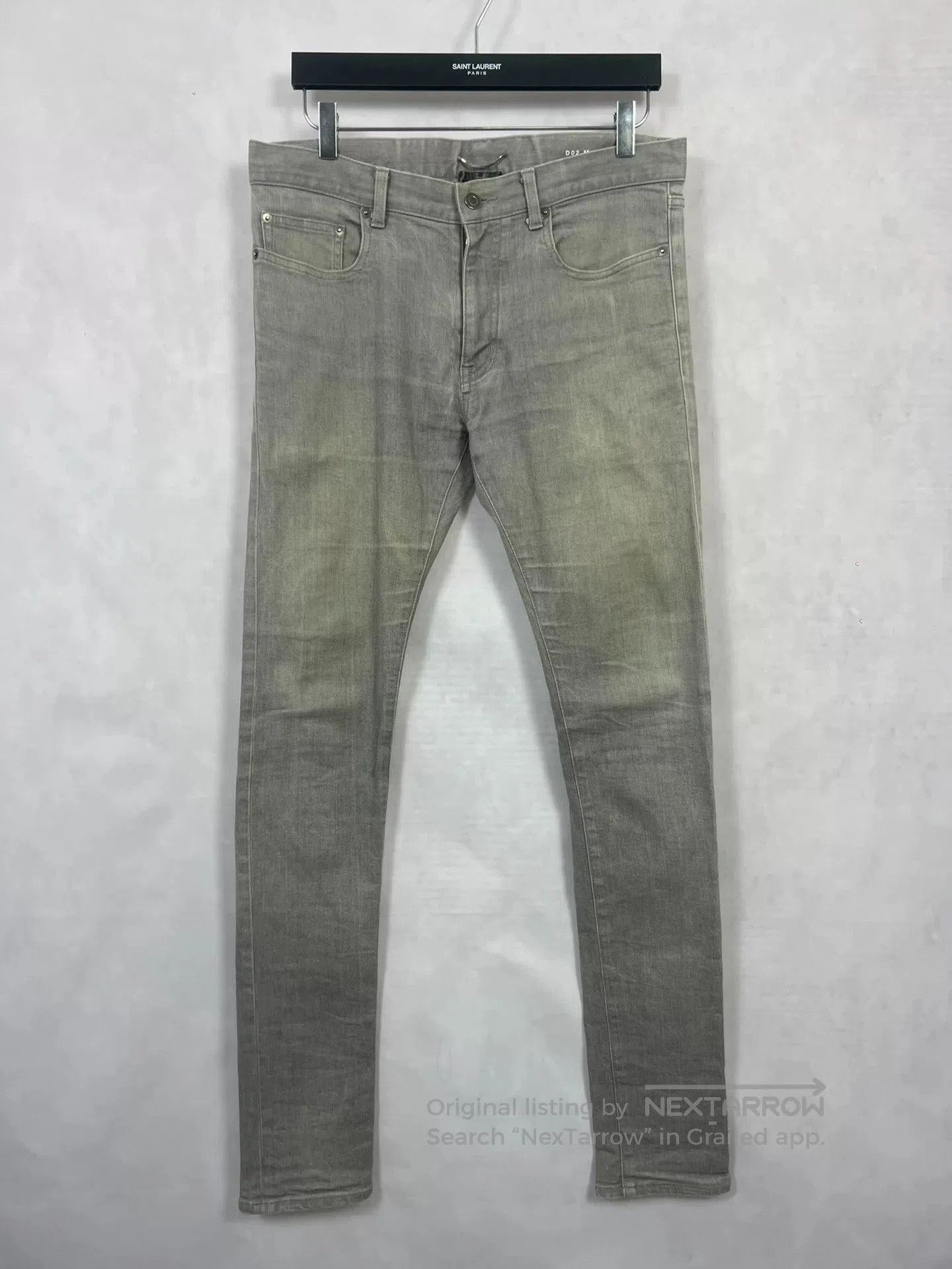 Saint Laurent Paris Saint Laurent Light Gray Denim Pants. Size US 32 / EU 48 - 1 Thumbnail