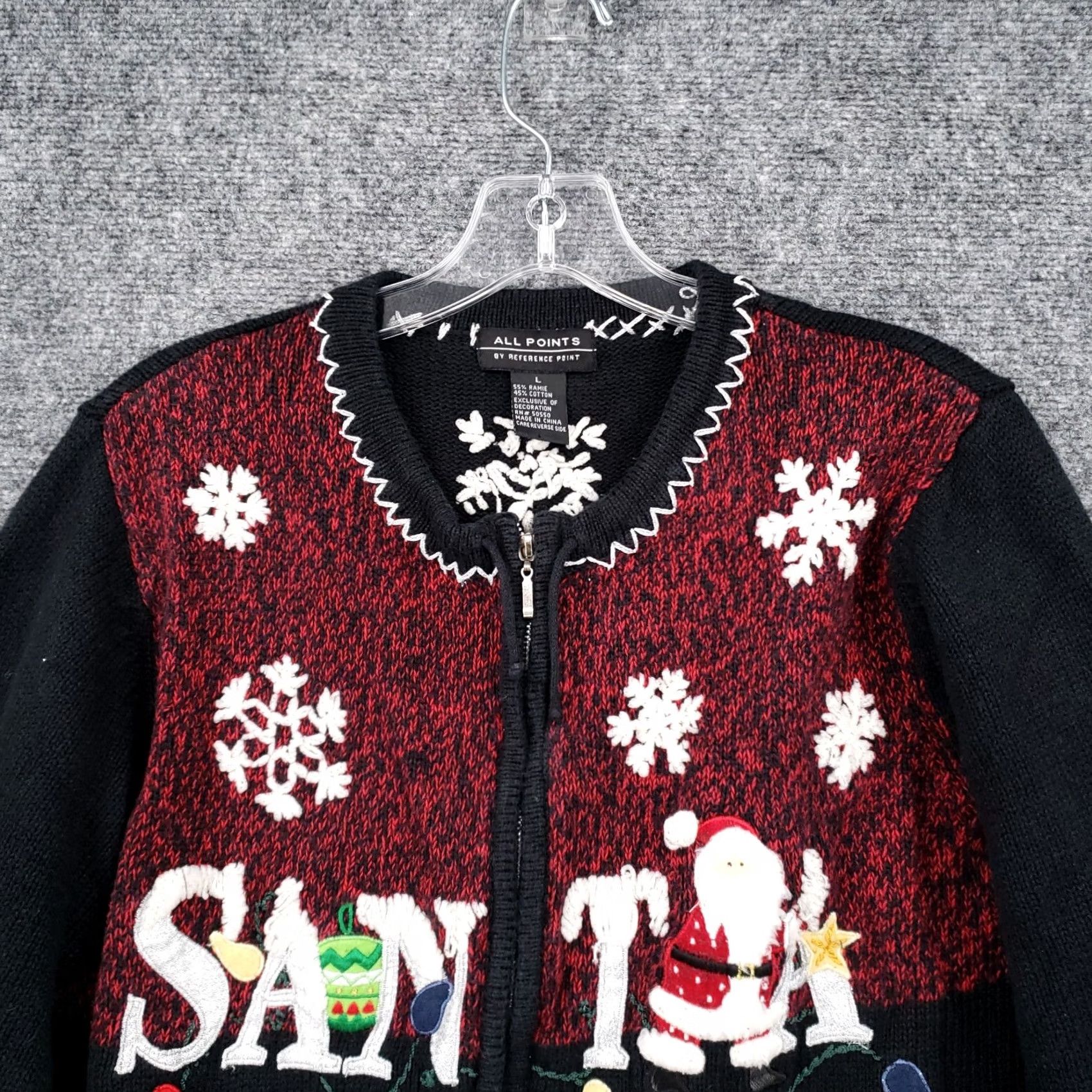 Vintage VINTAGE Reference Point Sweater Women L Large Black Santa Ugly Christmas 90s Size L / US 10 / IT 46 - 3 Thumbnail
