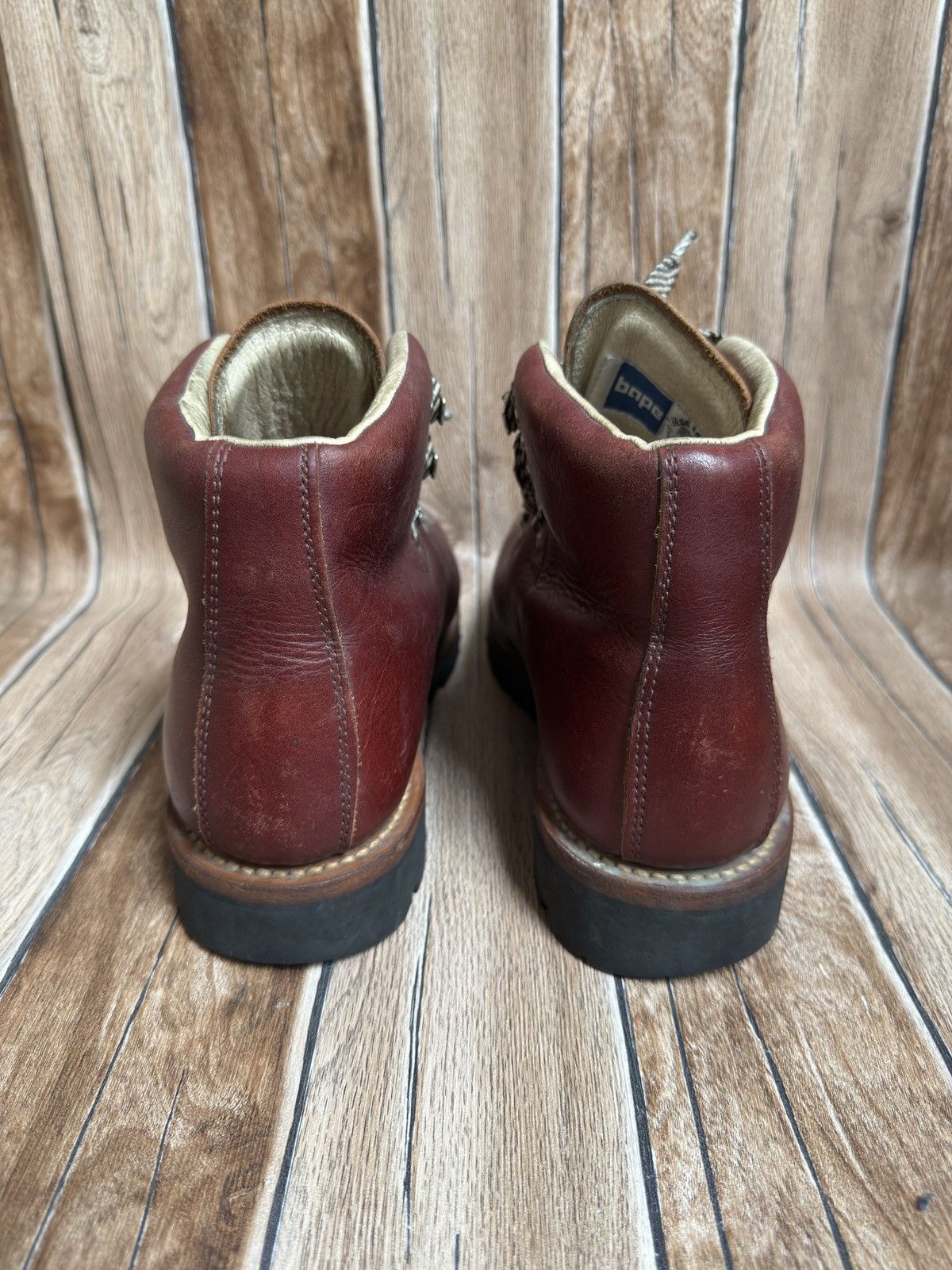 Bape Bape Maroon Leather Mountain Soldier hiking boots Size US 9 / EU 42 - 13 Thumbnail