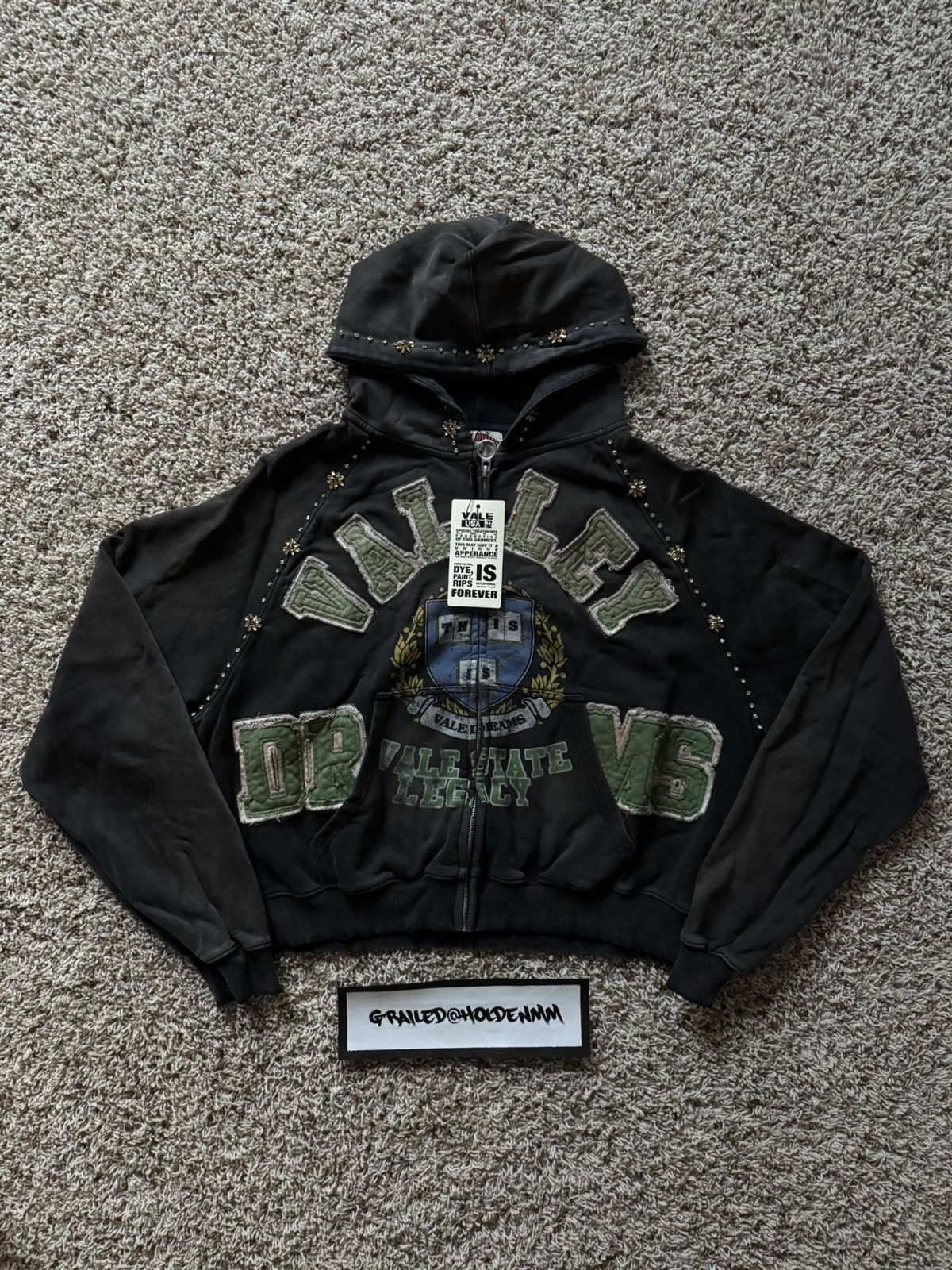 Vale Vale Forever Black Green Gem Zip Up Hoodie State Legacy Size US L / EU 52-54 / 3 - 1 Thumbnail