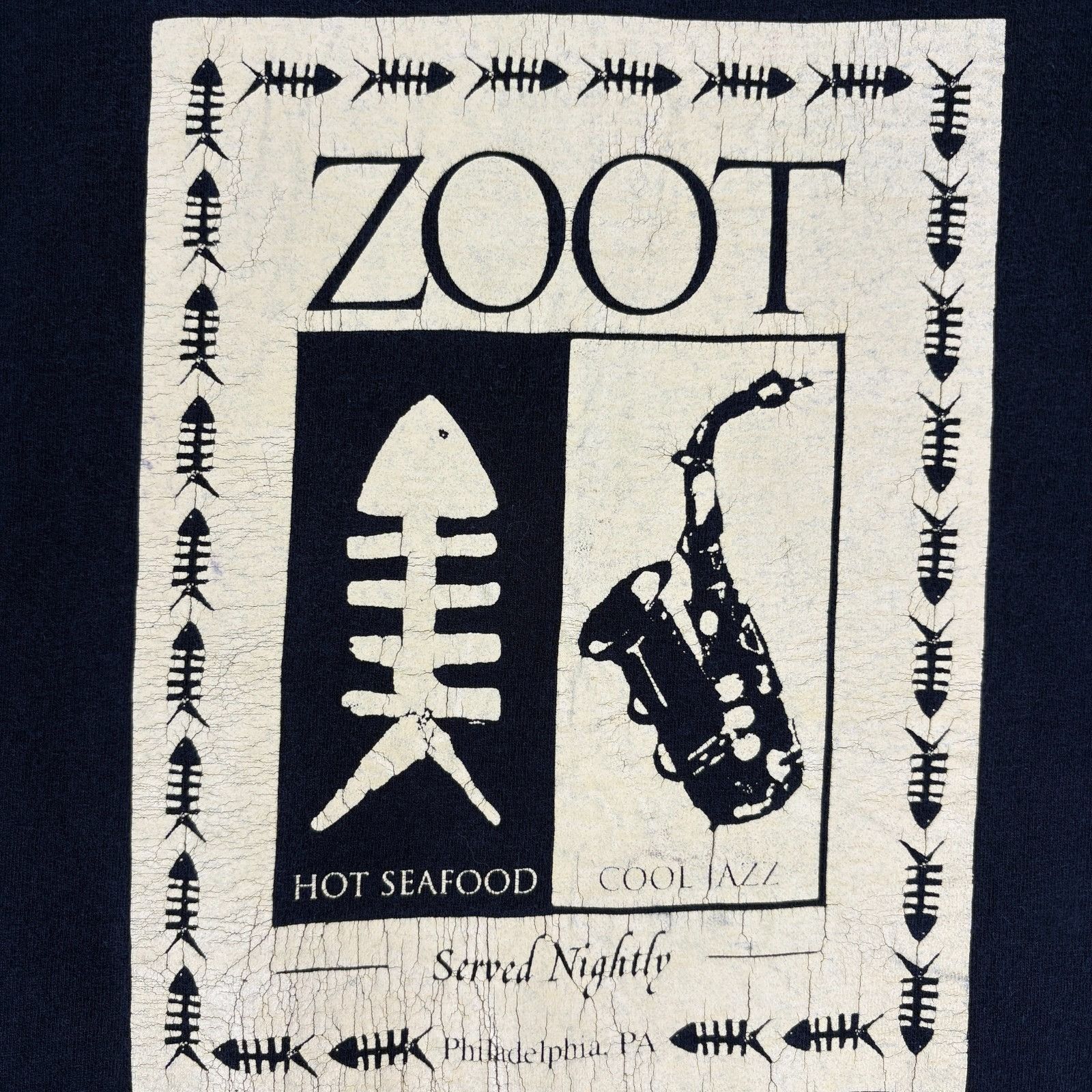 Fruit Of The Loom Vintage ZOOT Hot Seafood Cool Jazz T Shirt XL 90s Made in US Size US XL / EU 56 / 4 - 3 Thumbnail