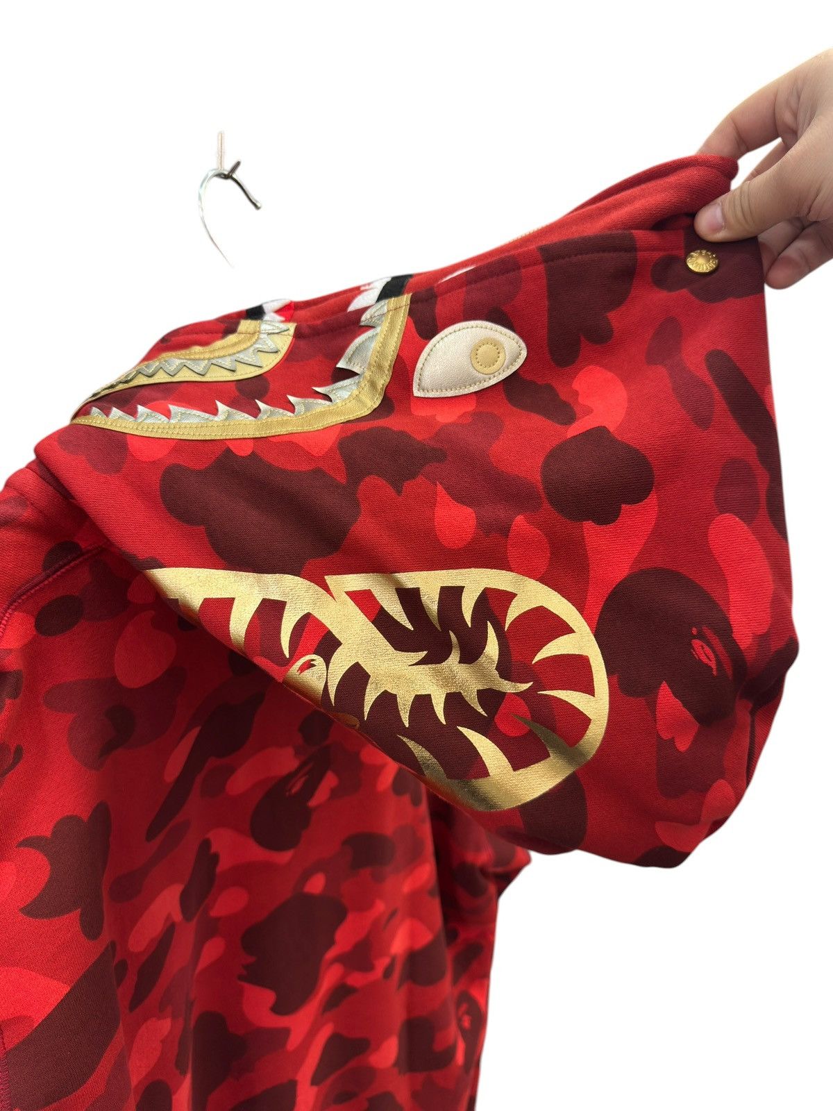 Bape Bape Shark Double Hood Zip Up Hoodie Size US XL / EU 56 / 4 - 4 Thumbnail