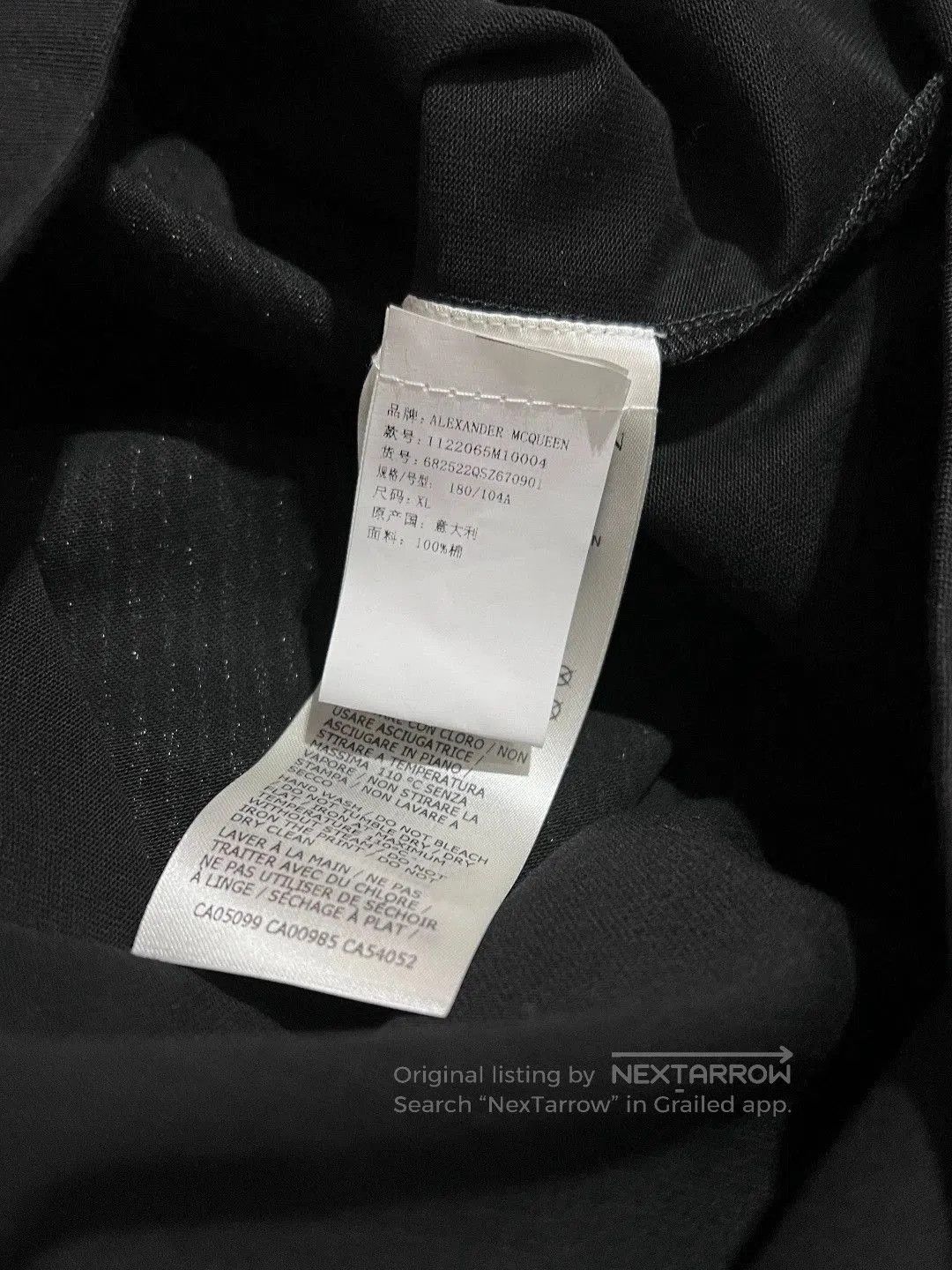 Alexander McQueen Alexander McQueen Black Printed Cotton Tee. Size US XS / EU 42 / 0 - 7 Thumbnail