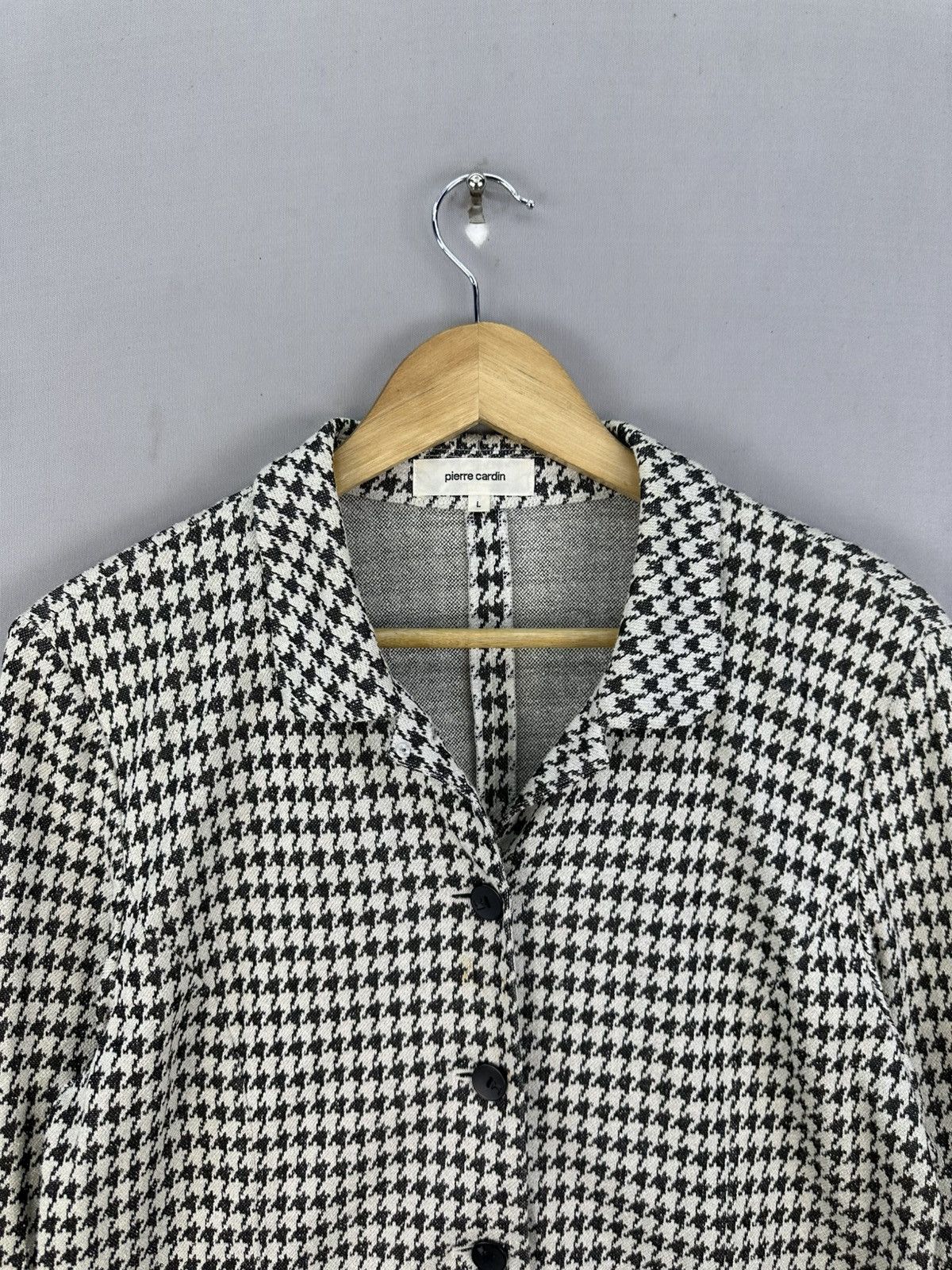 Pierre Cardin Pierre Cardin Houndstooth Rayon Coat Jacket Size S / US 4 / IT 40 - 7 Thumbnail