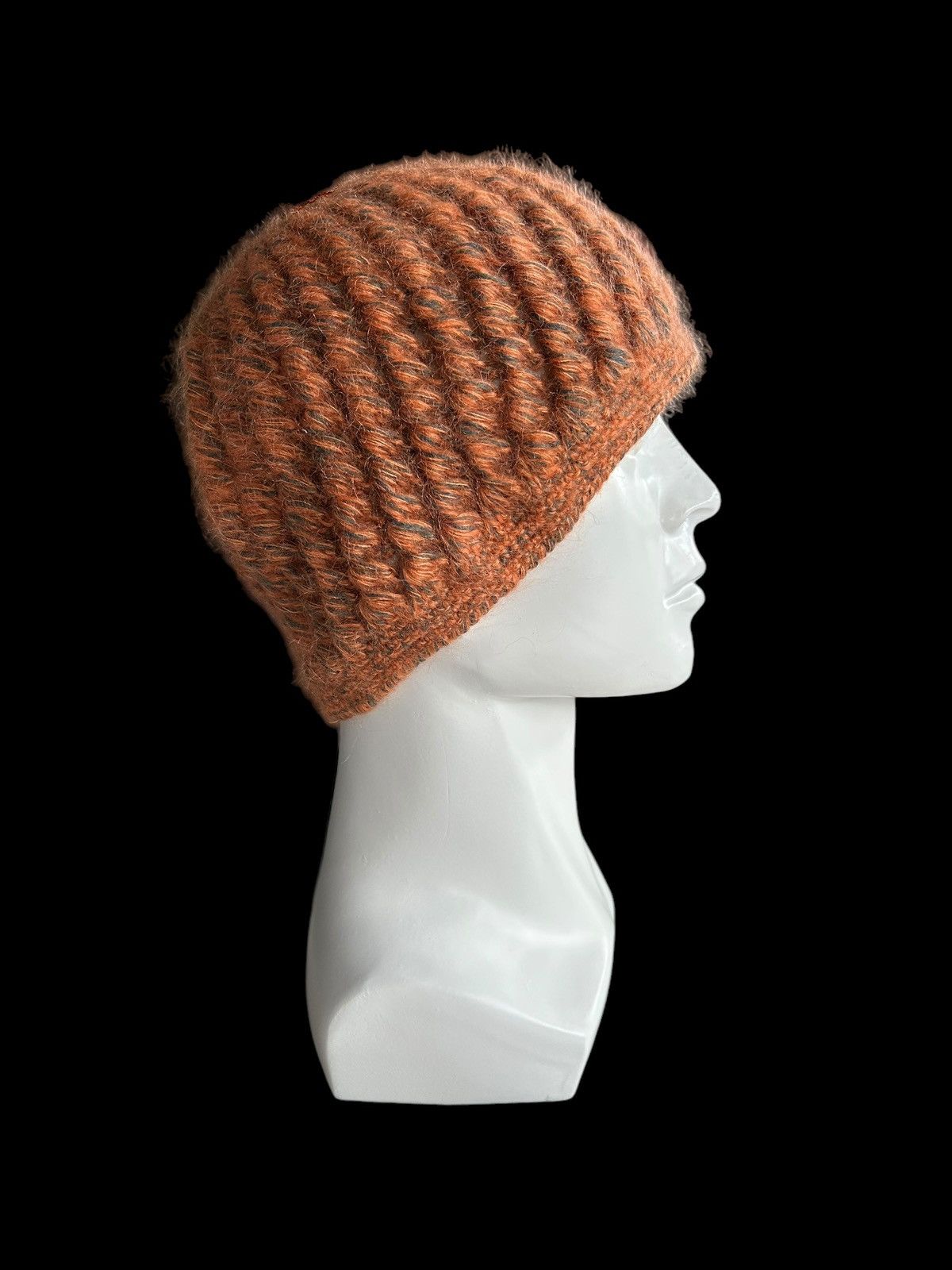 Japanese Brand × Kapital × Vintage Orange Crochet Knitted Handmade Beanie Hats Size ONE SIZE - 2 Thumbnail