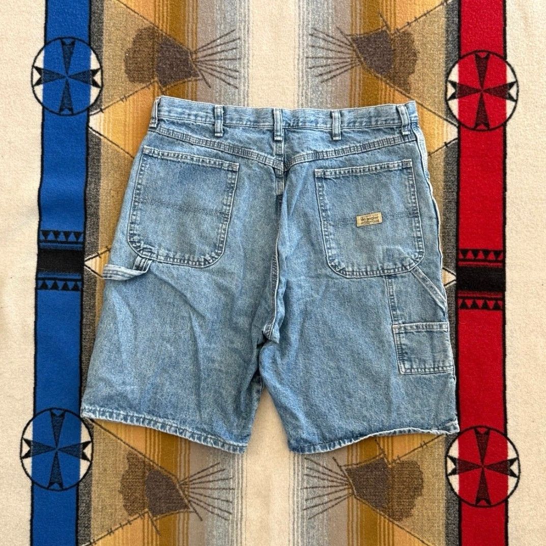 Wrangler VINTAGE Wrangler Carpenter Denim Jean Shorts Jorts 36 Men’s Blues Grunge Y2K Workwear Size US 36 / EU 52 - 2 Thumbnail