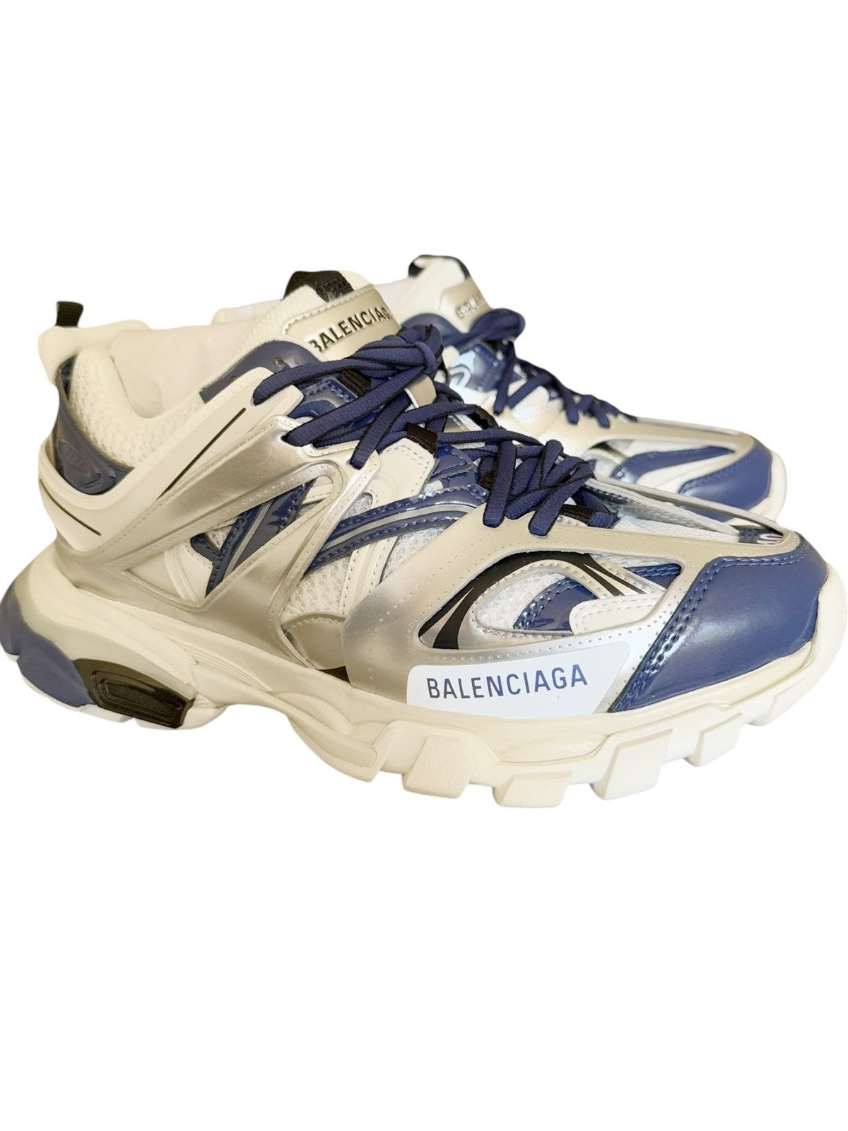 Balenciaga Track LED LIGHT Sneaker Silver Blue Metallic Size US 6 / EU 39 - 16 Thumbnail