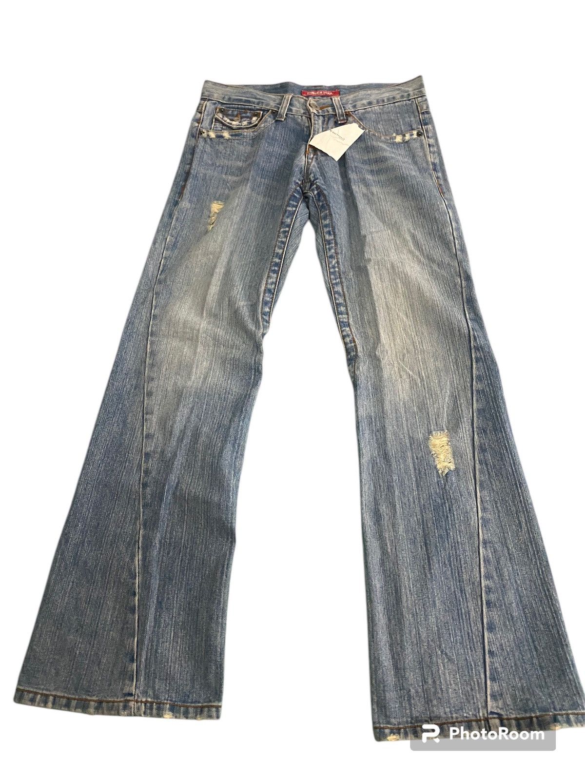 Japanese Brand × RBRSL × Tornado Mart Flare jeans Rubbber soul distressed Boot Cut unisex Size US 31 - 2 Thumbnail