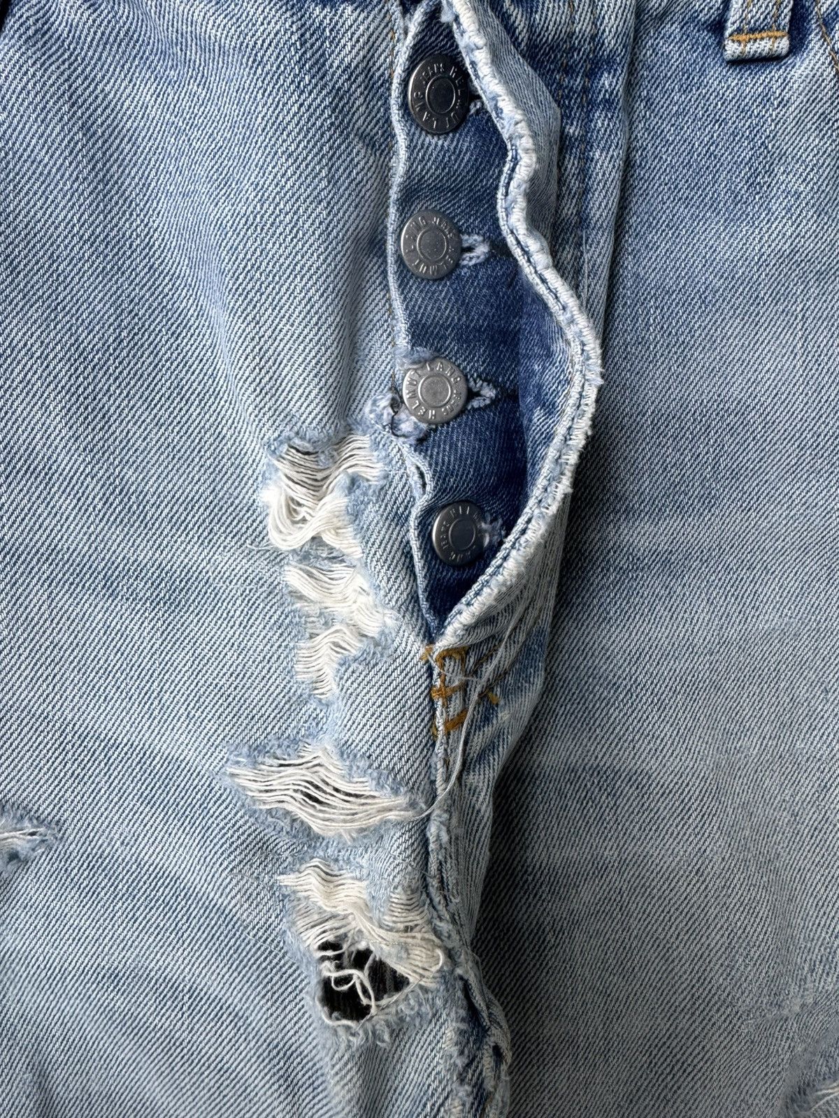 Helmut Lang Helmut Lang 1999 Thrashed Sanded Boot Cut Denim Jeans Size US 32 / EU 48 - 6 Thumbnail