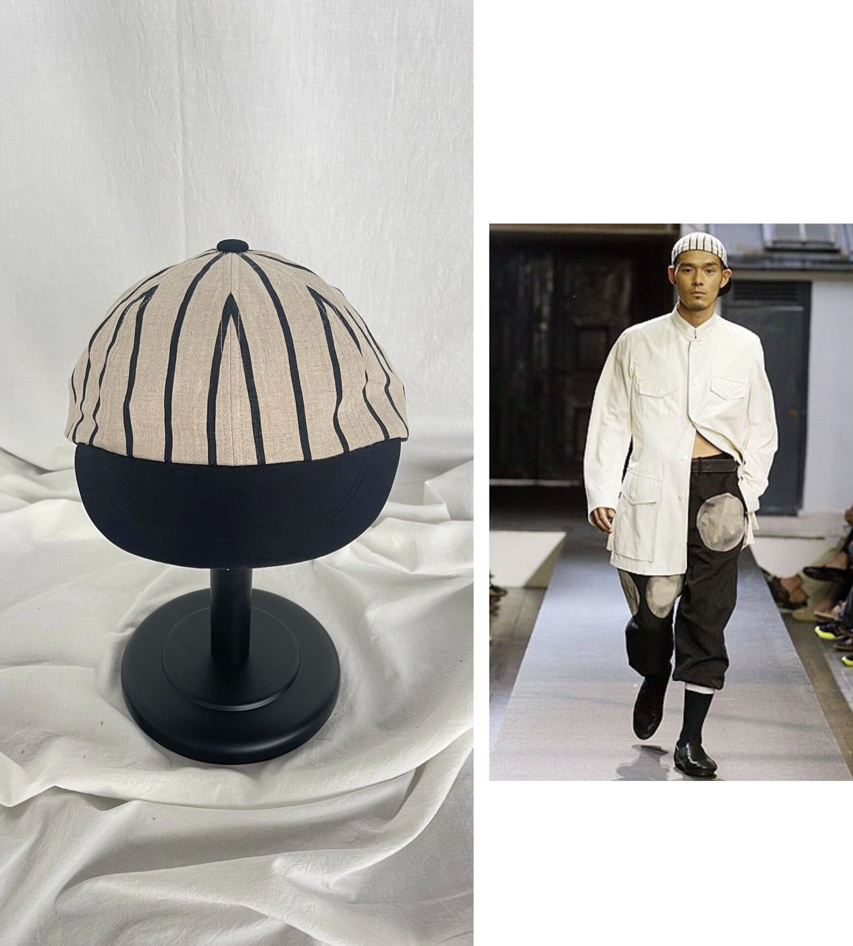 Yohji Yamamoto Yohji Yamamoto Striped Baseball Cap Size ONE SIZE - 1 Thumbnail