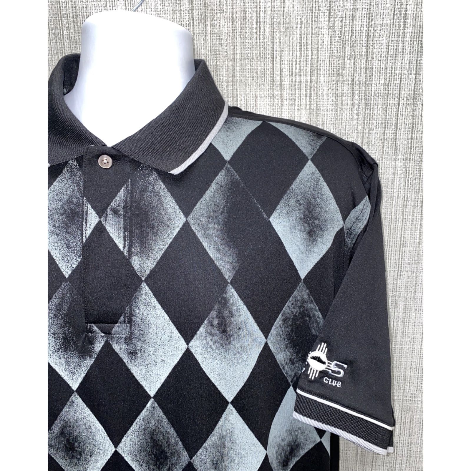 Vintage Freefall Polo Shirt Geometric Print Golf Black Gray Mens Size L Size US L / EU 52-54 / 3 - 2 Thumbnail