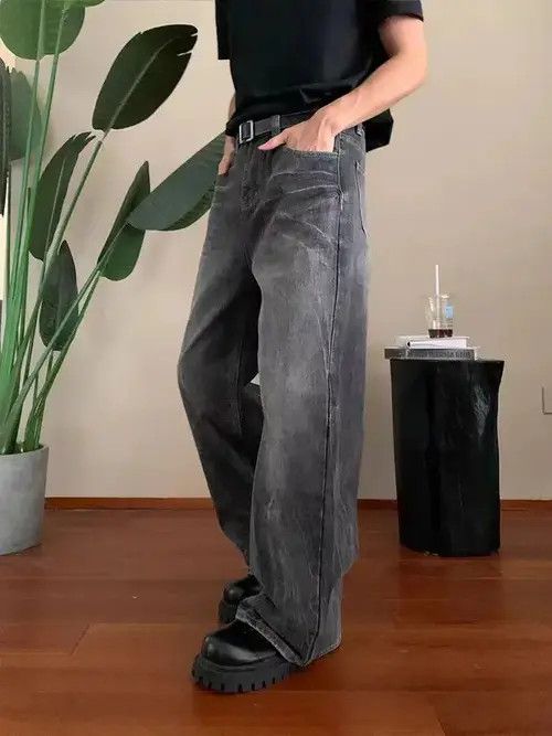 Jean Kitazawa x Kai Vintage Washed Faded Casual Loose Grey Jeans Size US 34 / EU 50 - 5 Thumbnail