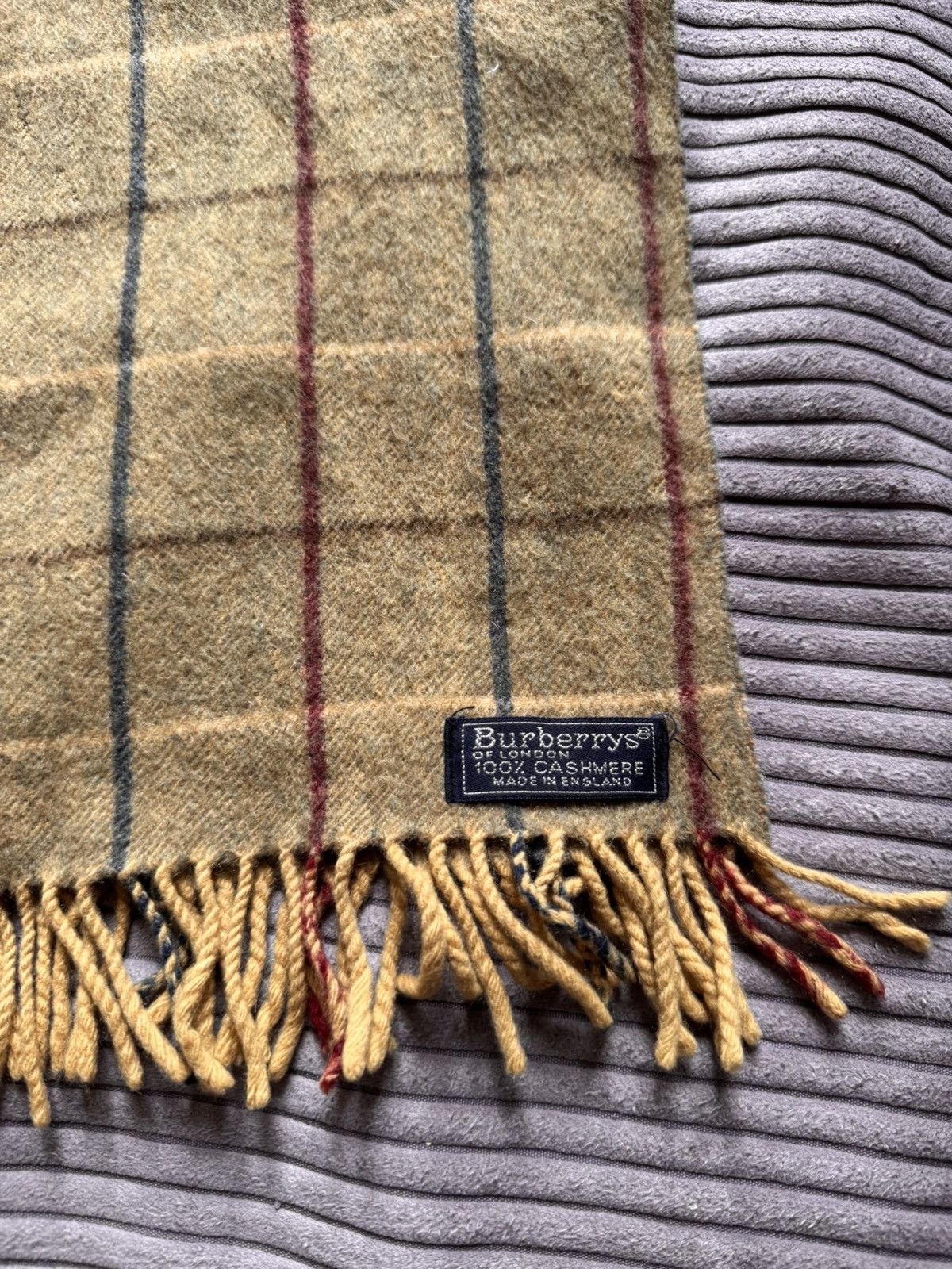 Burberry Vintage 90s Burberrys Cashmere Nova Check Rare Scarf Big Size ONE SIZE - 7 Thumbnail