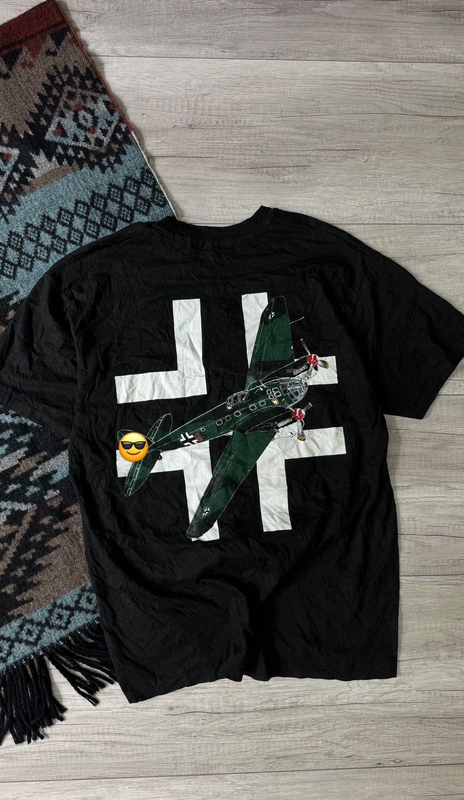 Vintage Vintage Hanes Heinkel He 111 T-Shirt Military Germany Size US L / EU 52-54 / 3 - 1 Thumbnail