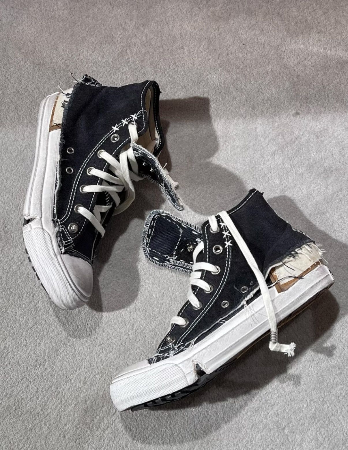 Maison Margiela Maison Margiela Black & White Vintage High-Top Canvas Shoes Size US 8 / EU 41 - 3 Thumbnail