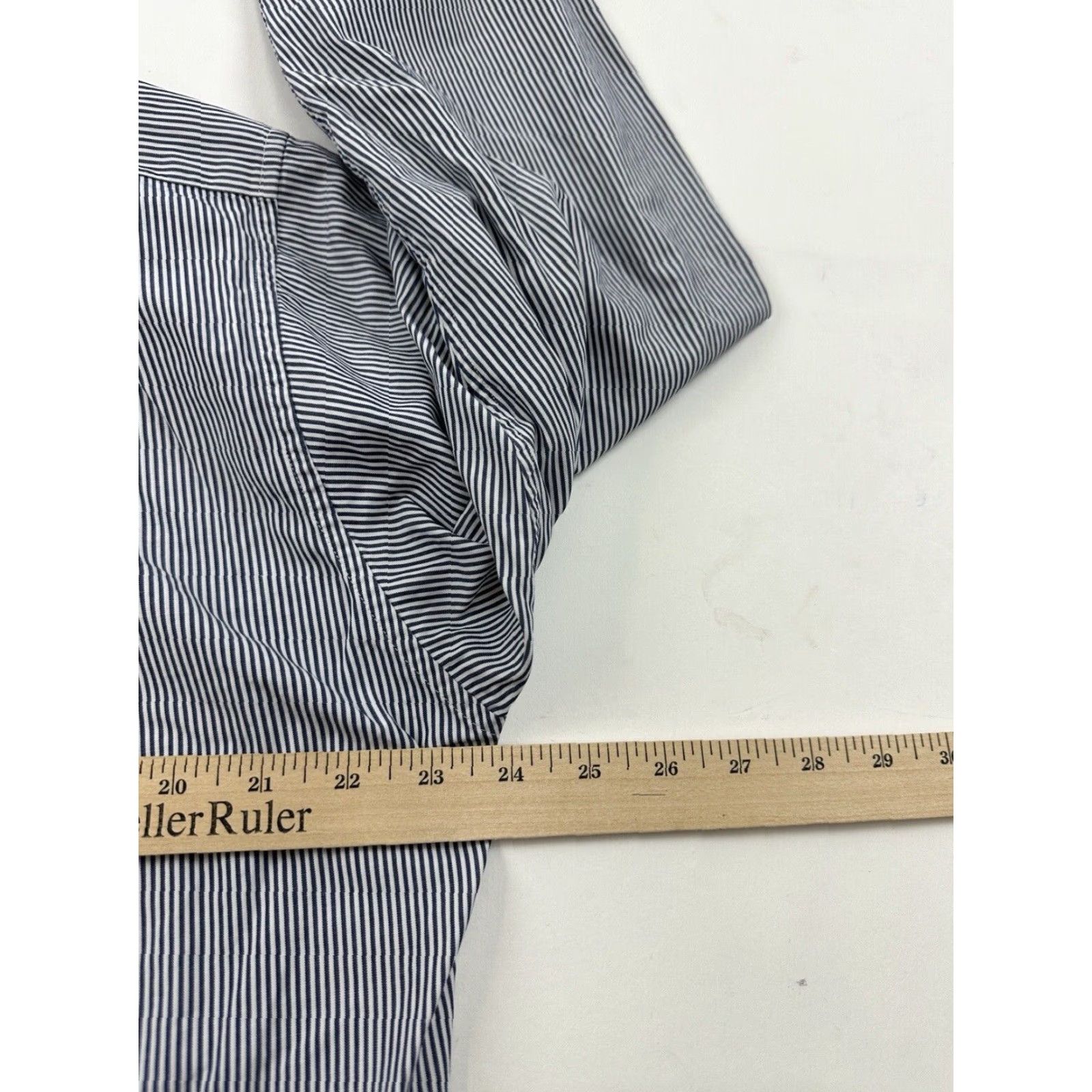 J.Crew J.Crew Shirt Mens 15.5-34 White Blue Striped Long Sleeve Button-Up Size US L / EU 52-54 / 3 - 6 Thumbnail
