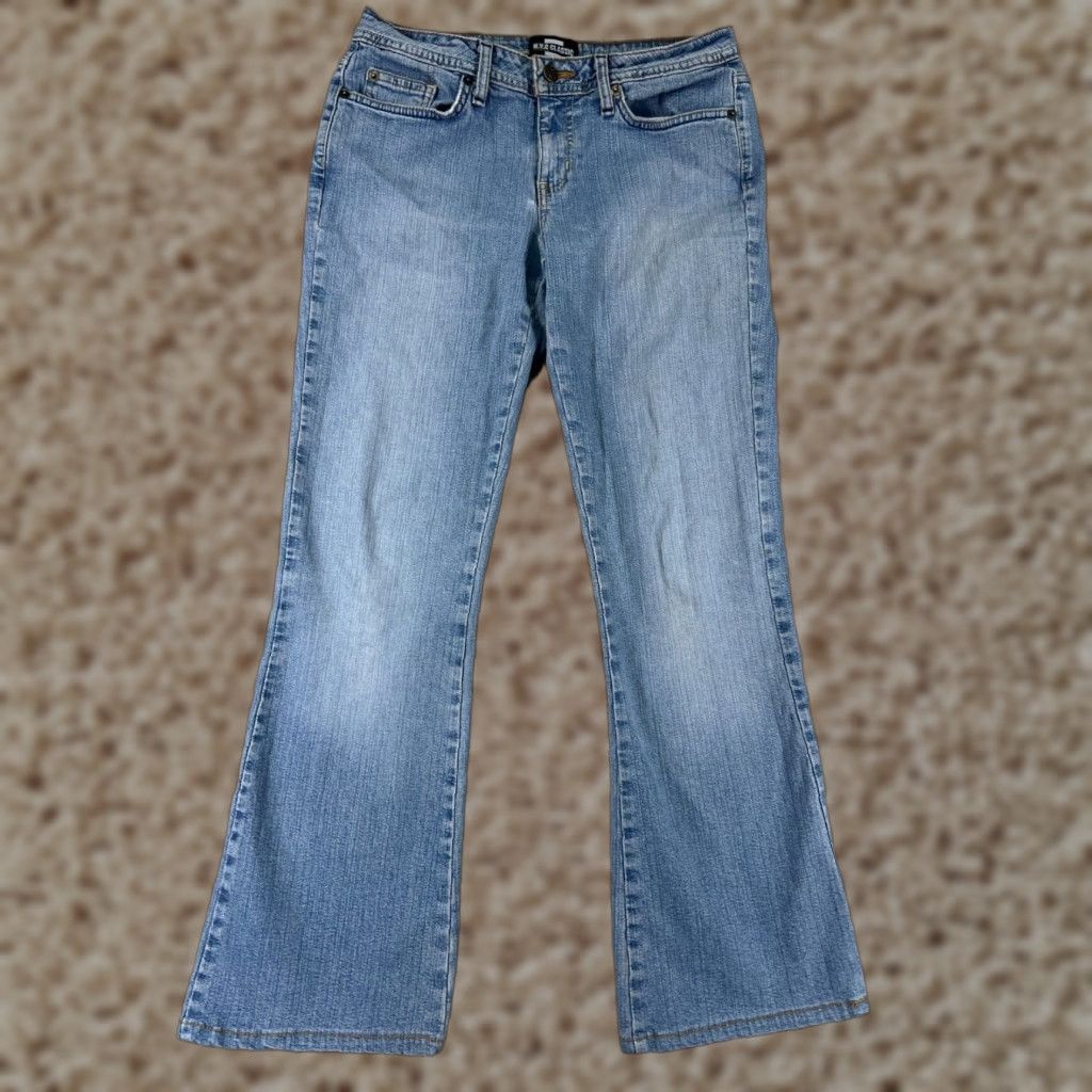 Vintage Buckle Bke Bootcut Jeans Women 25 Blue Denim Low Rise 25x28 Stretch 5-Pocket Regular Fit Size 42" / US 20 - 1 Thumbnail