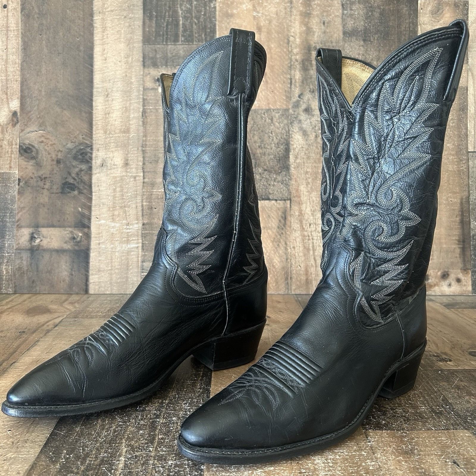 Dan Post Dan Post 110 R Classic Black Western Cowboy Boots Mens 10 D Size US 10 / EU 43 - 4 Thumbnail