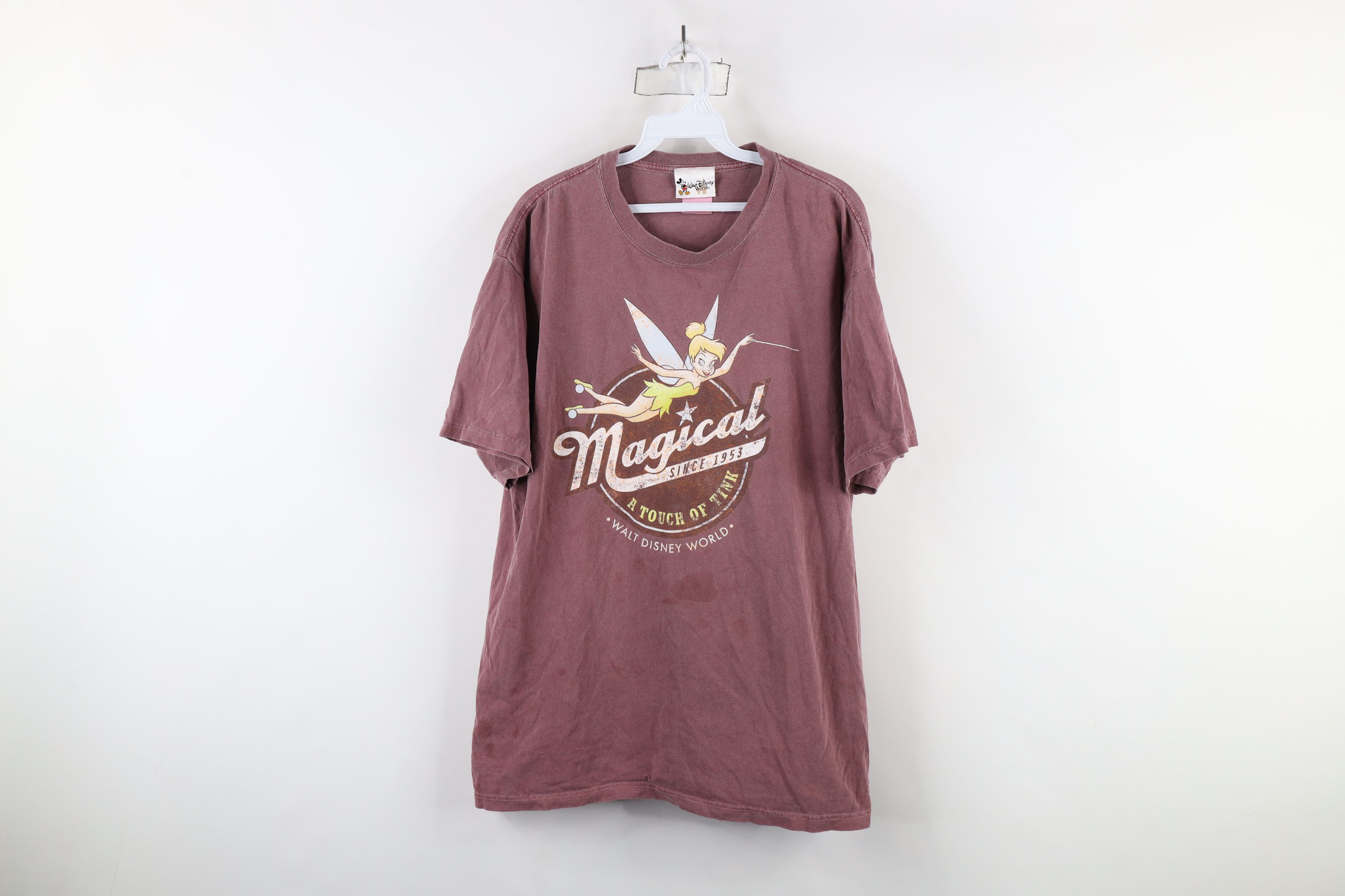 Disney × Vintage Vintage 90s Walt Disney World Tinker Bell Stonewash T-Shirt Size US L / EU 52-54 / 3 - 1 Thumbnail