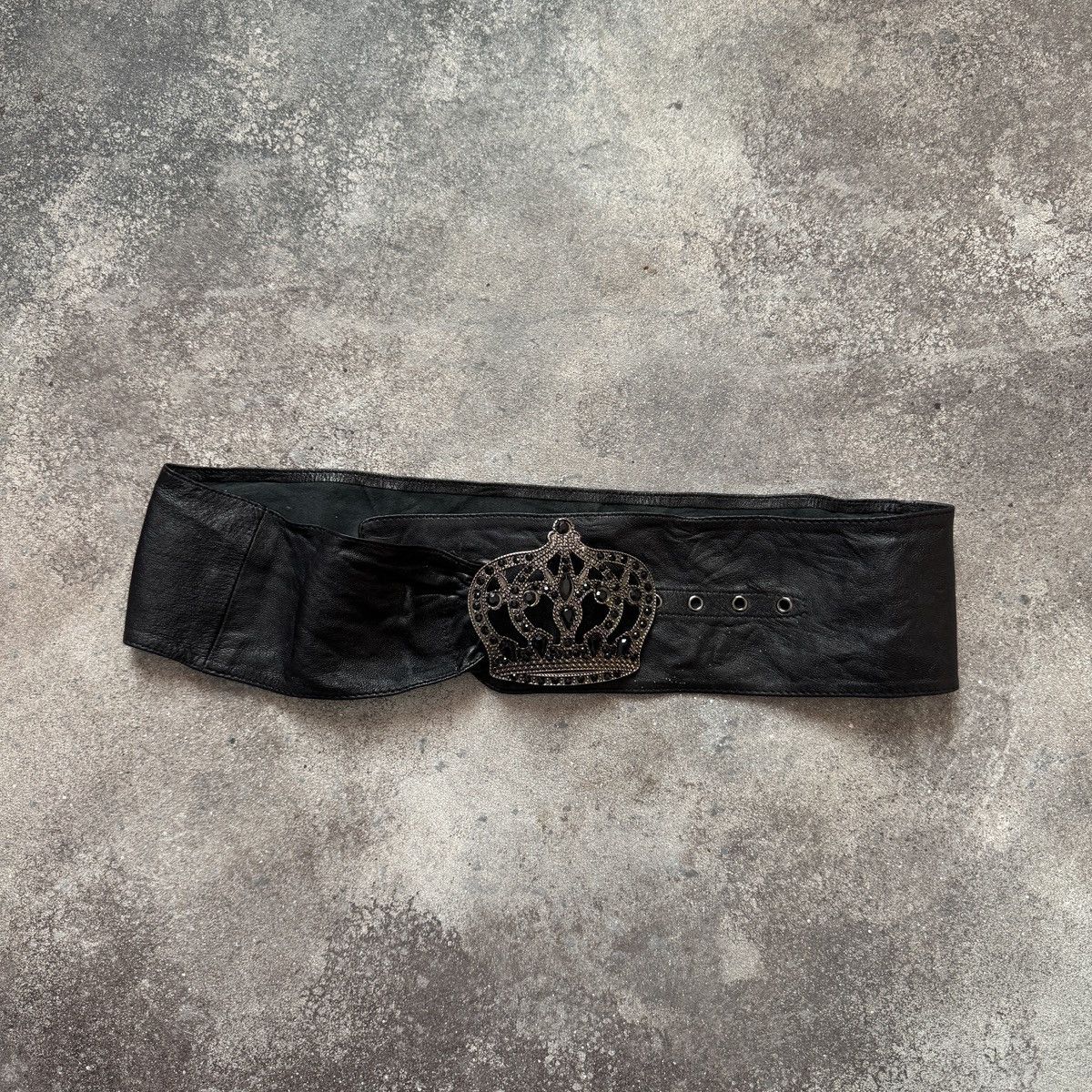 Hysteric Glamour 2000’s Glamour Vintage Crown Buckle Real Leather Wide Belt Size ONE SIZE - 3 Thumbnail
