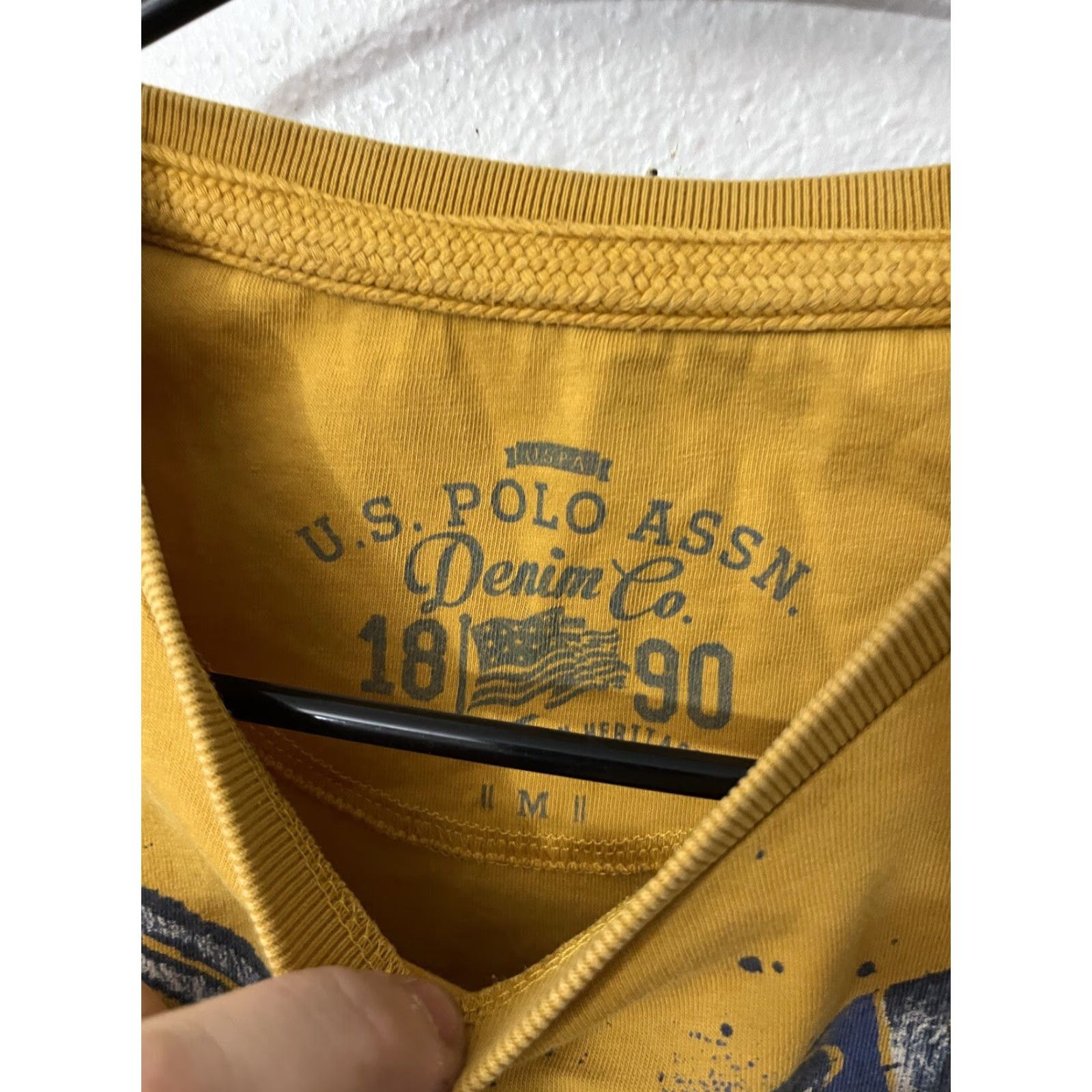 Vintage US Polo Assn. Graphic Tee Short Sleeve Men's T-Shirt M Yellow Denim 1890 Size US M / EU 48-50 / 2 - 4 Thumbnail
