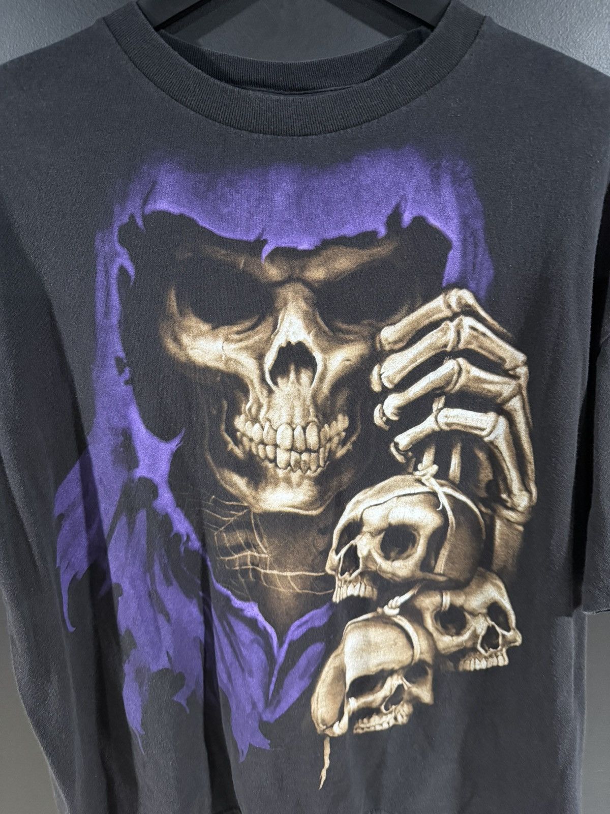 Vintage 1990s Vintage Grim Reaper Skeleton Grunge Fashion Tee XL Size US XL / EU 56 / 4 - 2 Thumbnail