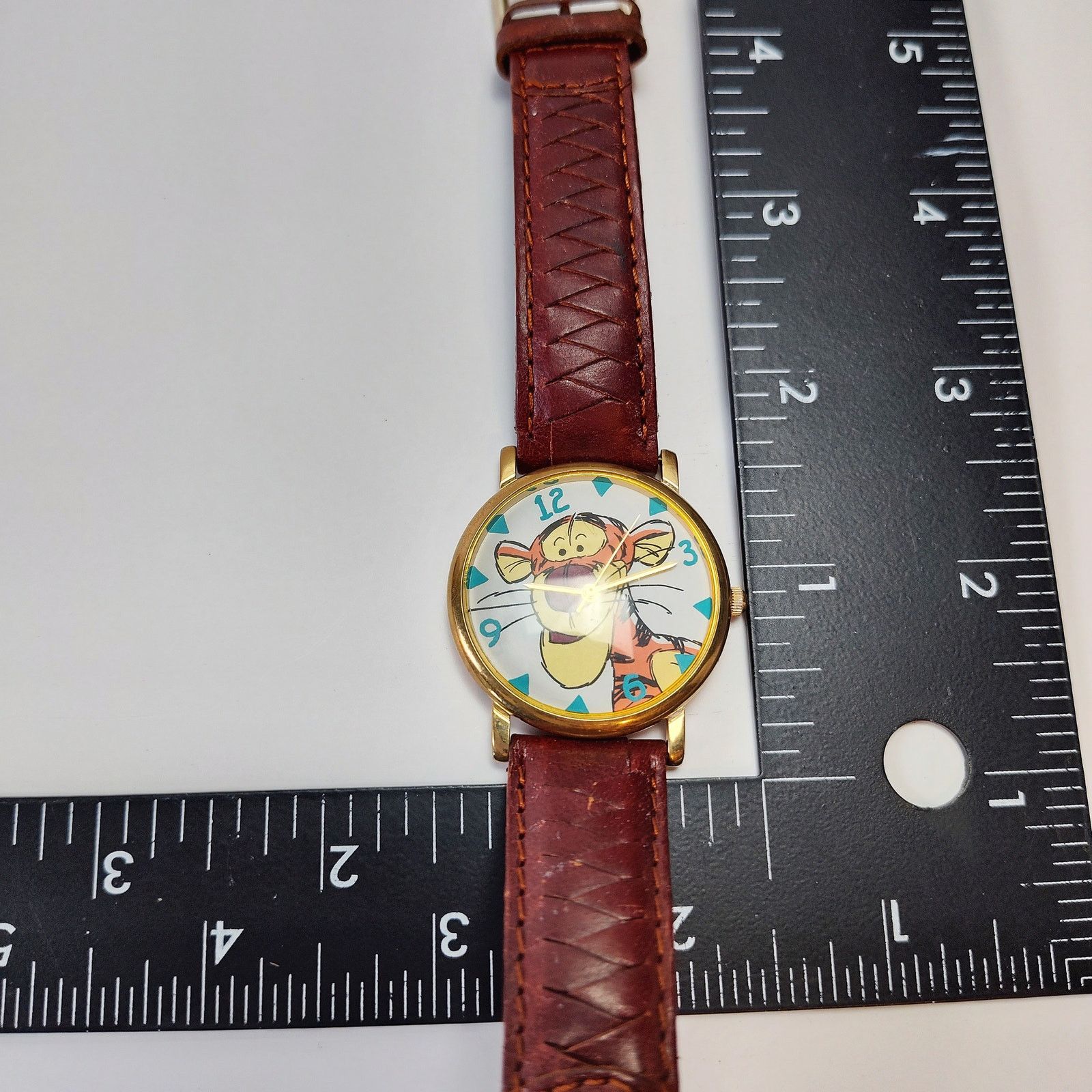 Disney Vintage Timex Disney Tigger Watch Large Dial Brown Strap Size ONE SIZE - 6 Thumbnail