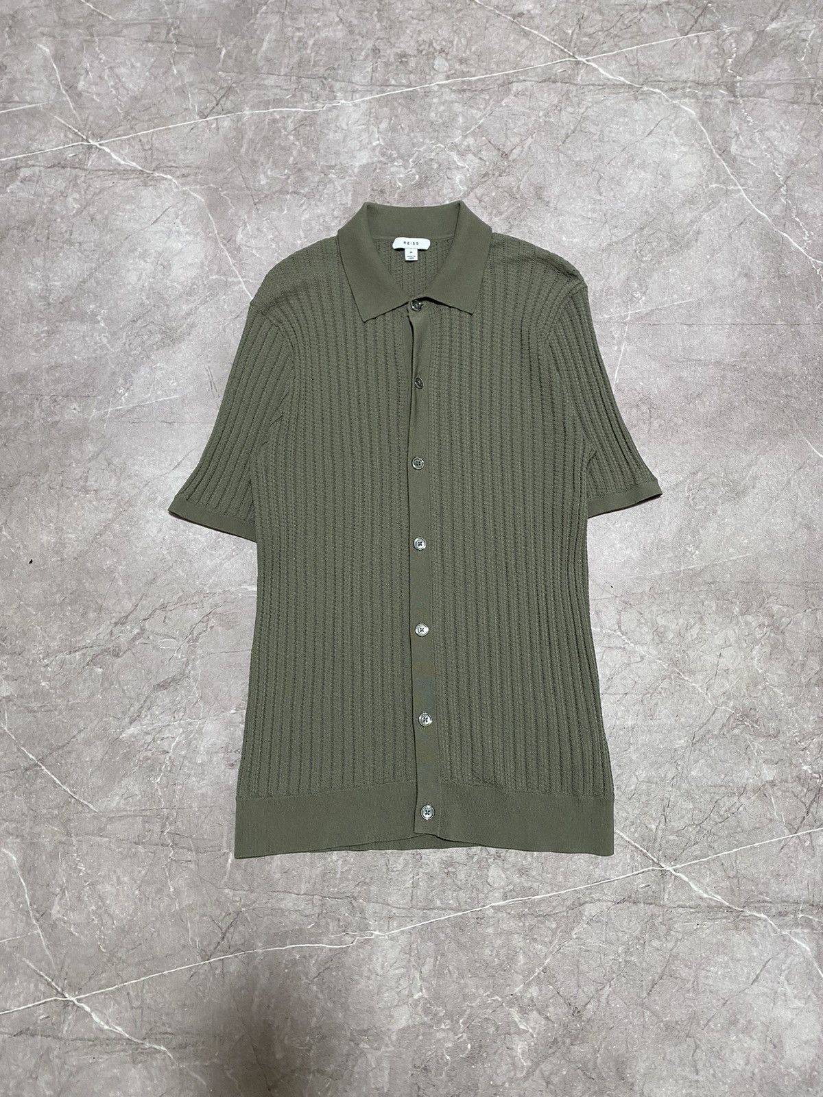 Reiss Rare Reiss 3/4 Sleeve Button Up Cardigan Viscose Khaki Size M / US 6-8 / IT 42-44 - 2 Thumbnail