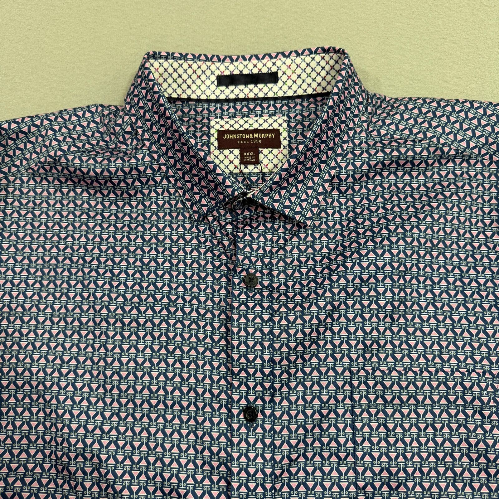 Johnston & Murphy Johnston & Murphy Martini Print Button Up Shirt Mens 3XL NEW Size US XXL / EU 58 / 5 - 4 Thumbnail