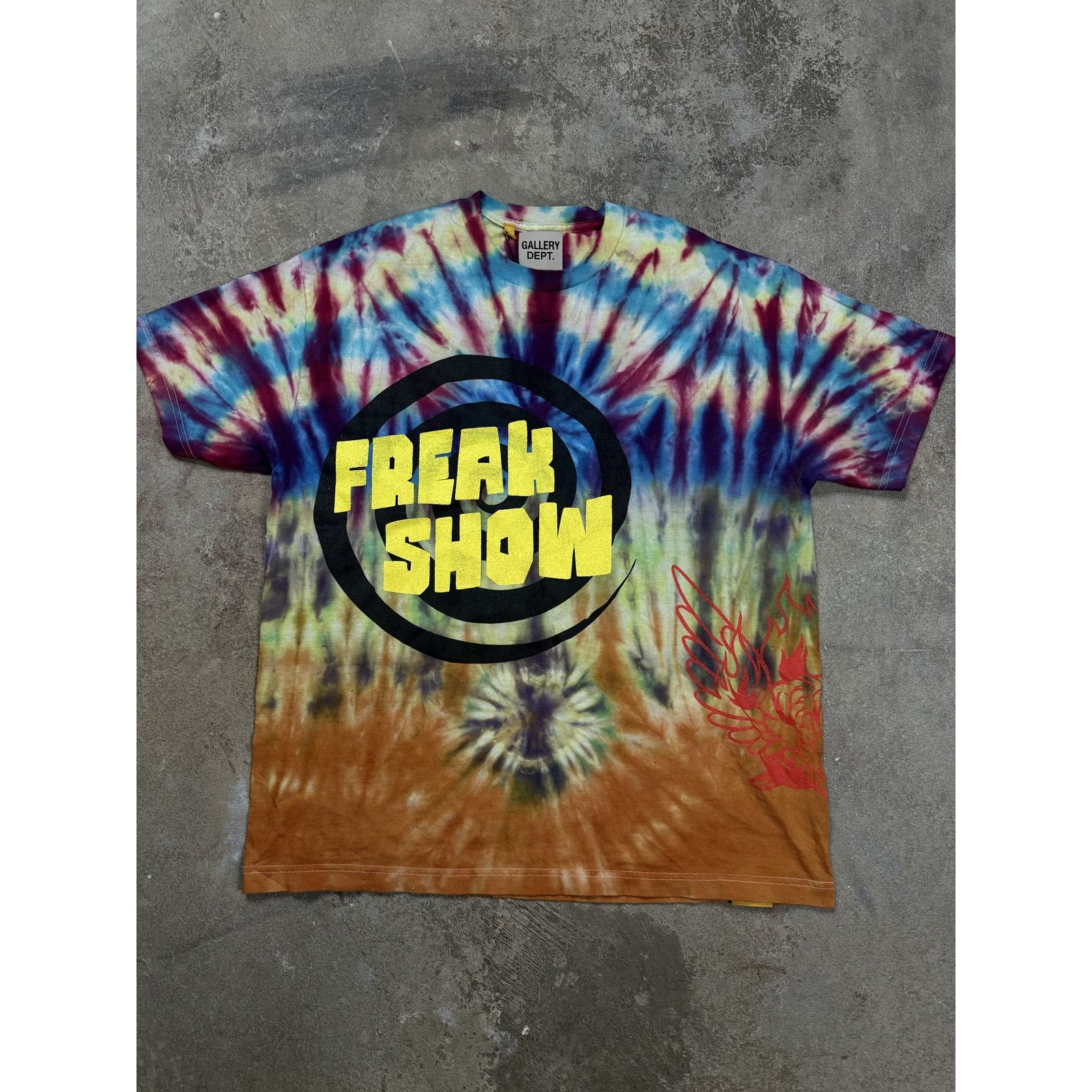 Pre-owned Gallery Dept. Freak Show Tee Tie Dye Used Large In Multi