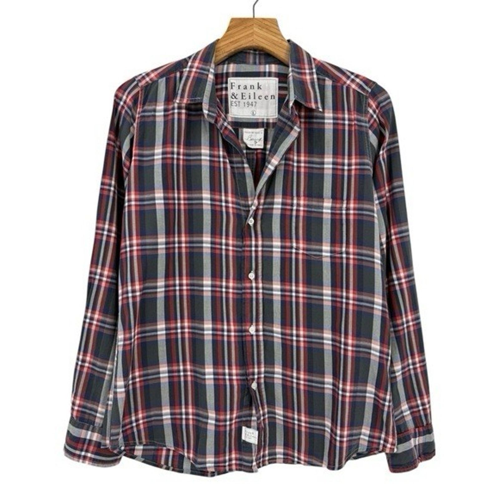 Frank & Eileen Frank & Eileen Red Blue Plaid Lightweight Button Down Eileen Size L / US 10 / IT 46 - 1 Thumbnail
