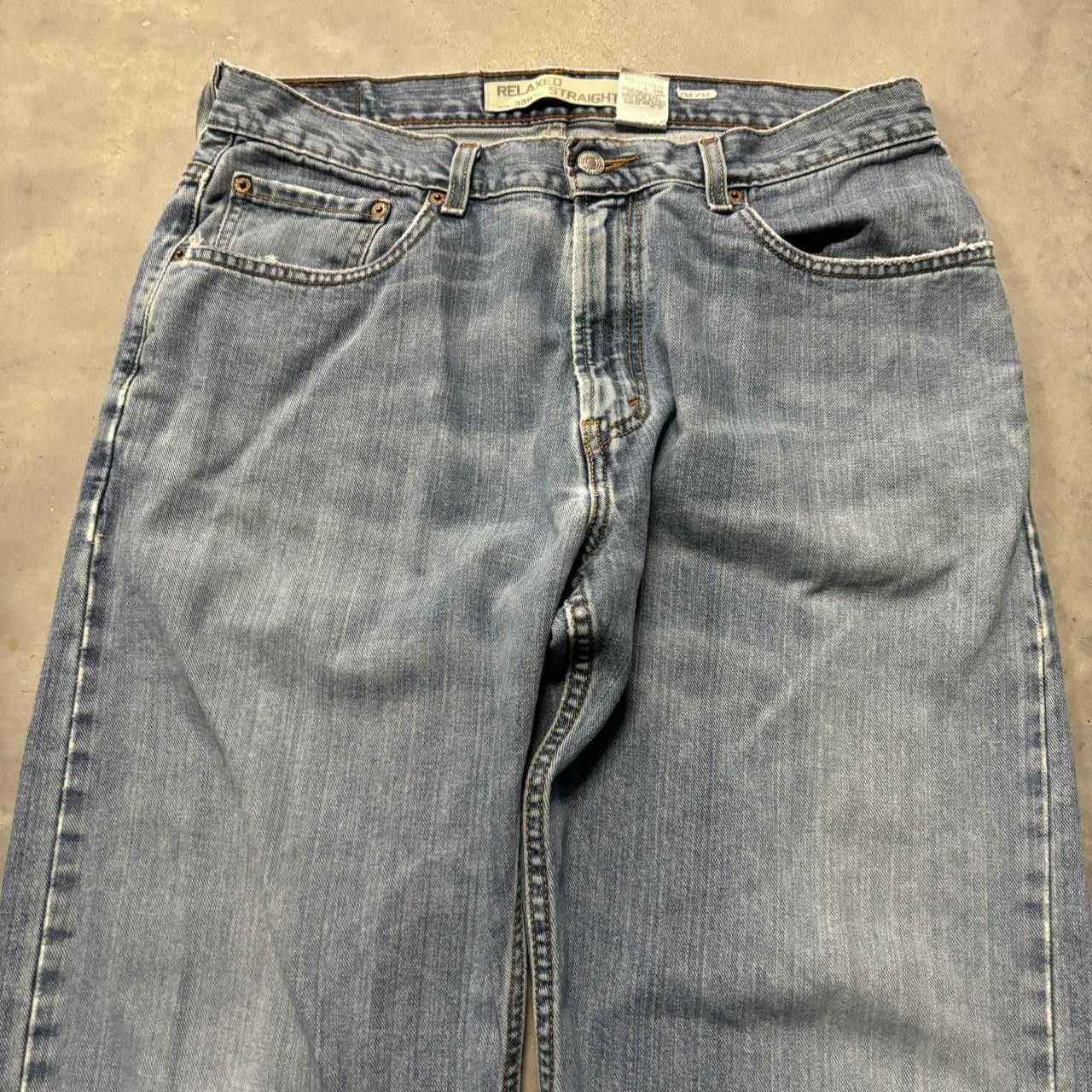 Levi's × Vintage Crazy Vintage Y2K/2000s Baggy Light Wash Levi’s Distressed Skater Denim Jeans! Size US 34 / EU 50 - 5 Thumbnail