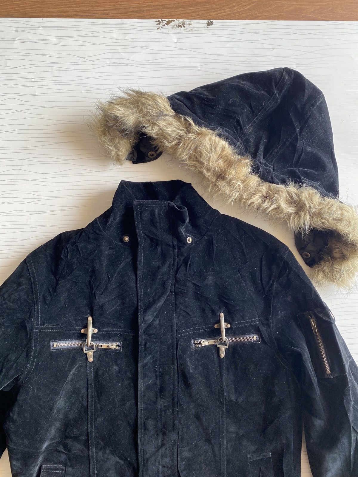 20471120 Vintage Fur Hood Parka Black Jacket - Quilted Lining Size US M / EU 48-50 / 2 - 21 Thumbnail
