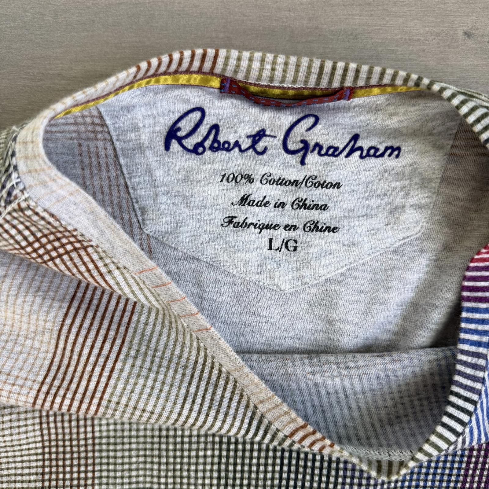Robert Graham Robert Graham Large Multicolor Plaid Cotton T-Shirt Size L Size US L / EU 52-54 / 3 - 2 Thumbnail