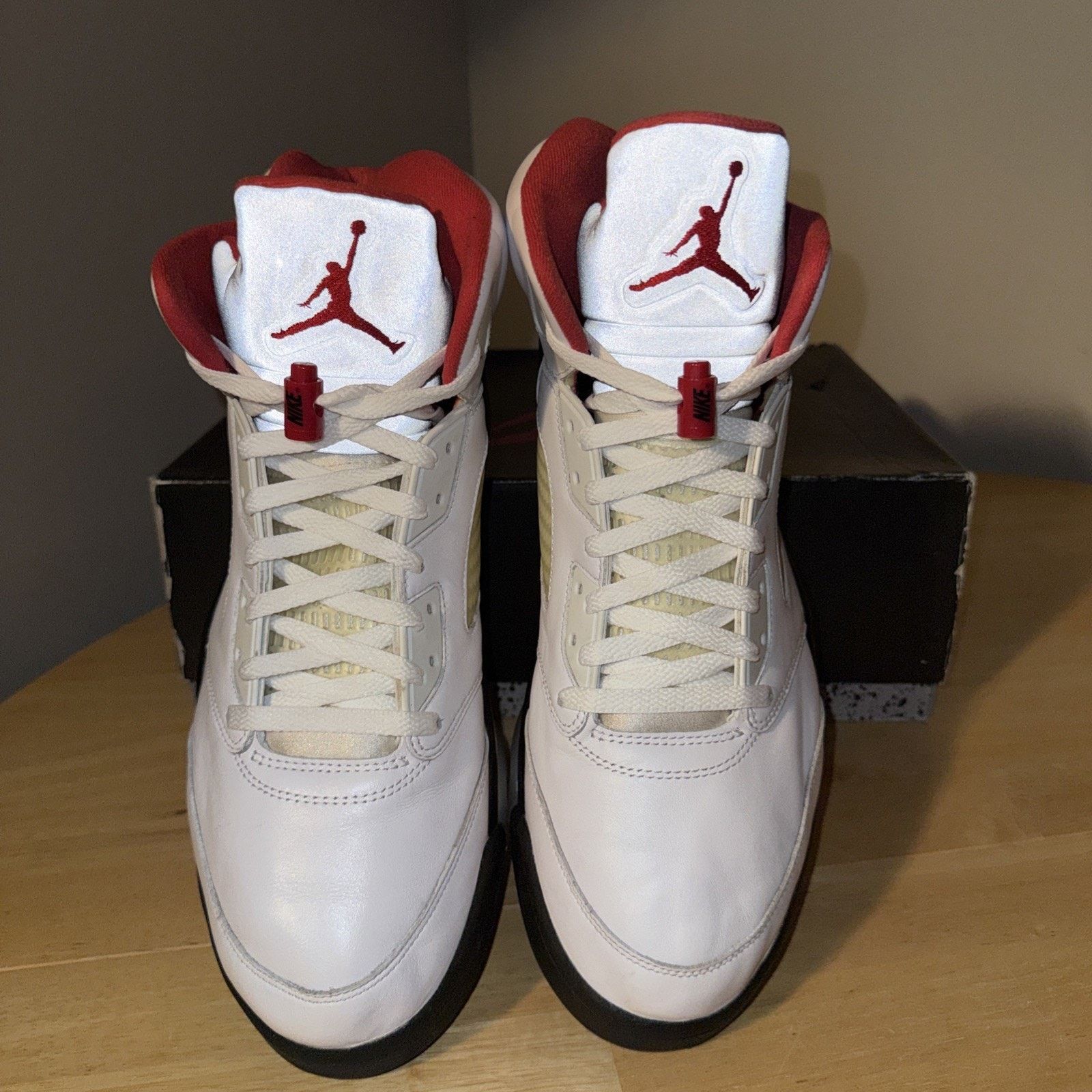 Nike Size 14 - Air Jordan 5 Retro 2013 White Fire Red Size US 14 / EU 47 - 3 Thumbnail