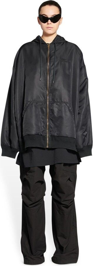 Balenciaga o1in1g0824 3B Sports Icon Padded Zip-Up Hoodie in Black Size US XS / EU 42 / 0 - 4 Thumbnail