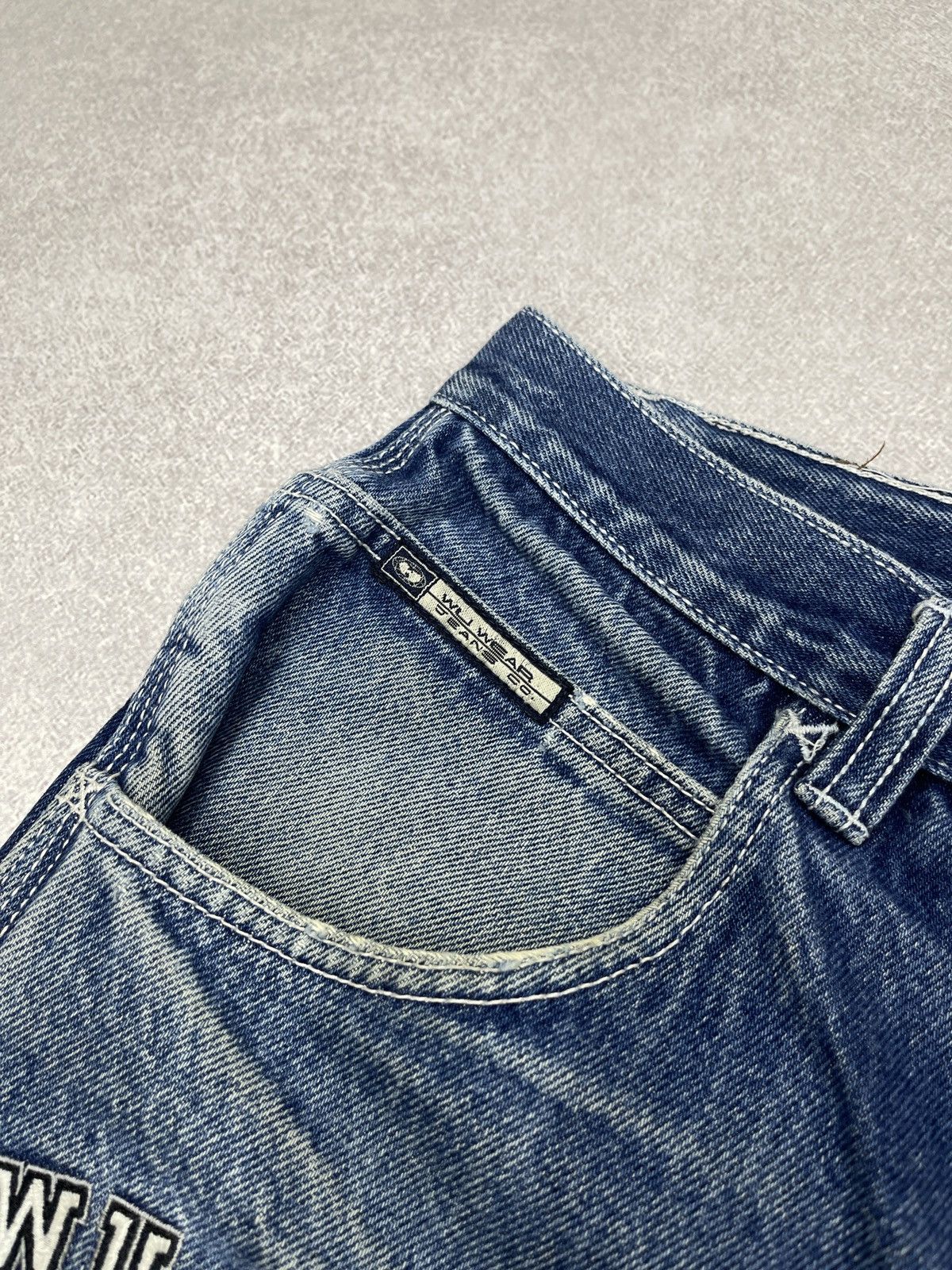 Wu-Tang Clan Vintage Wu Tang Clan Wu Wear Baggy Denim Jeans Blue Big Logo Size US 34 / EU 50 - 12 Thumbnail