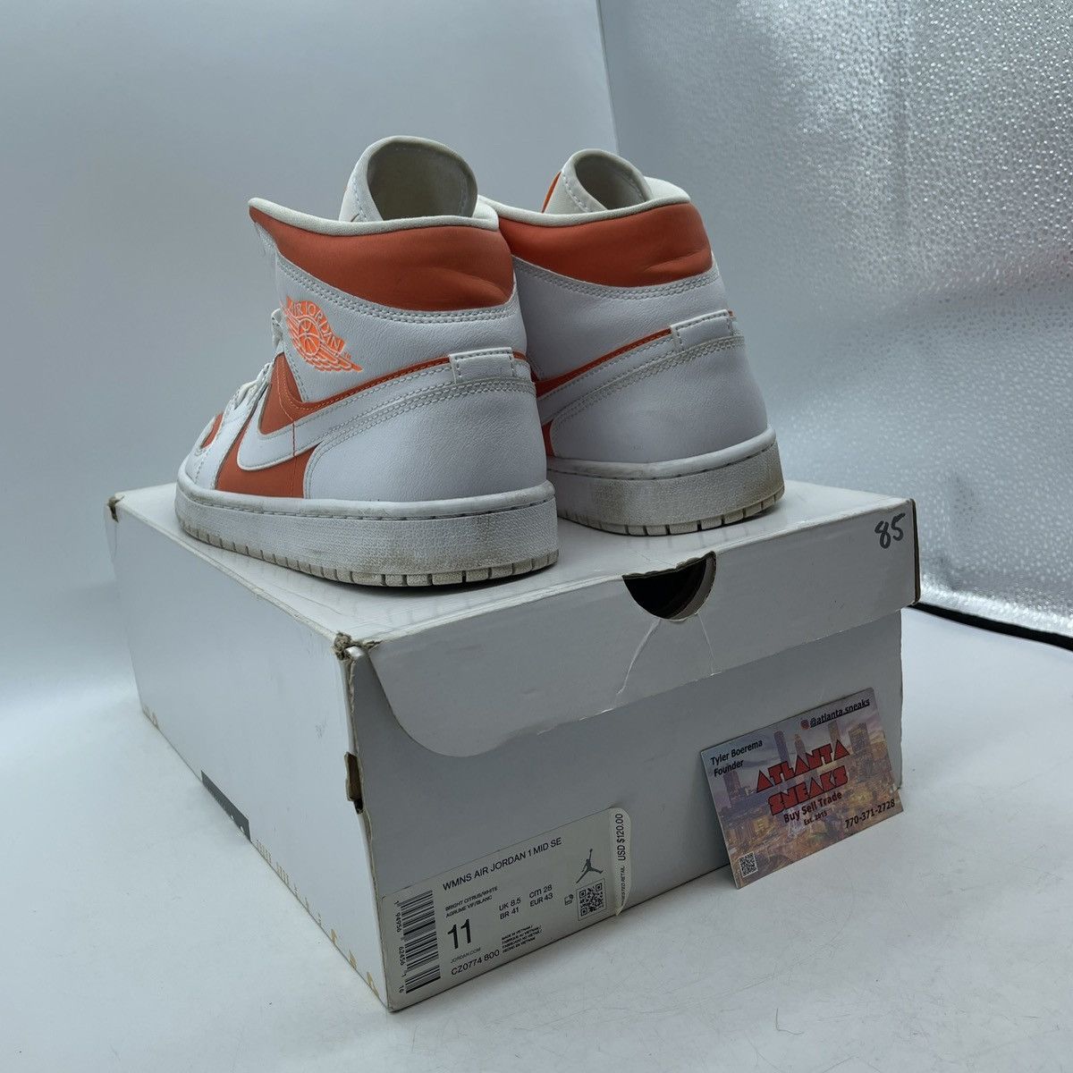 Jordan Brand Wmns air Jordan 1 mid bright citrus Size US 11 / IT 41 - 4 Thumbnail