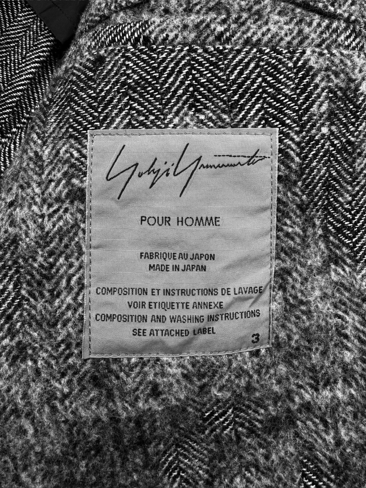 Yohji Yamamoto AW11 Yohji Yamamoto Homme Buttons Harringbone Wool Jacket Size US L / EU 52-54 / 3 - 5 Thumbnail