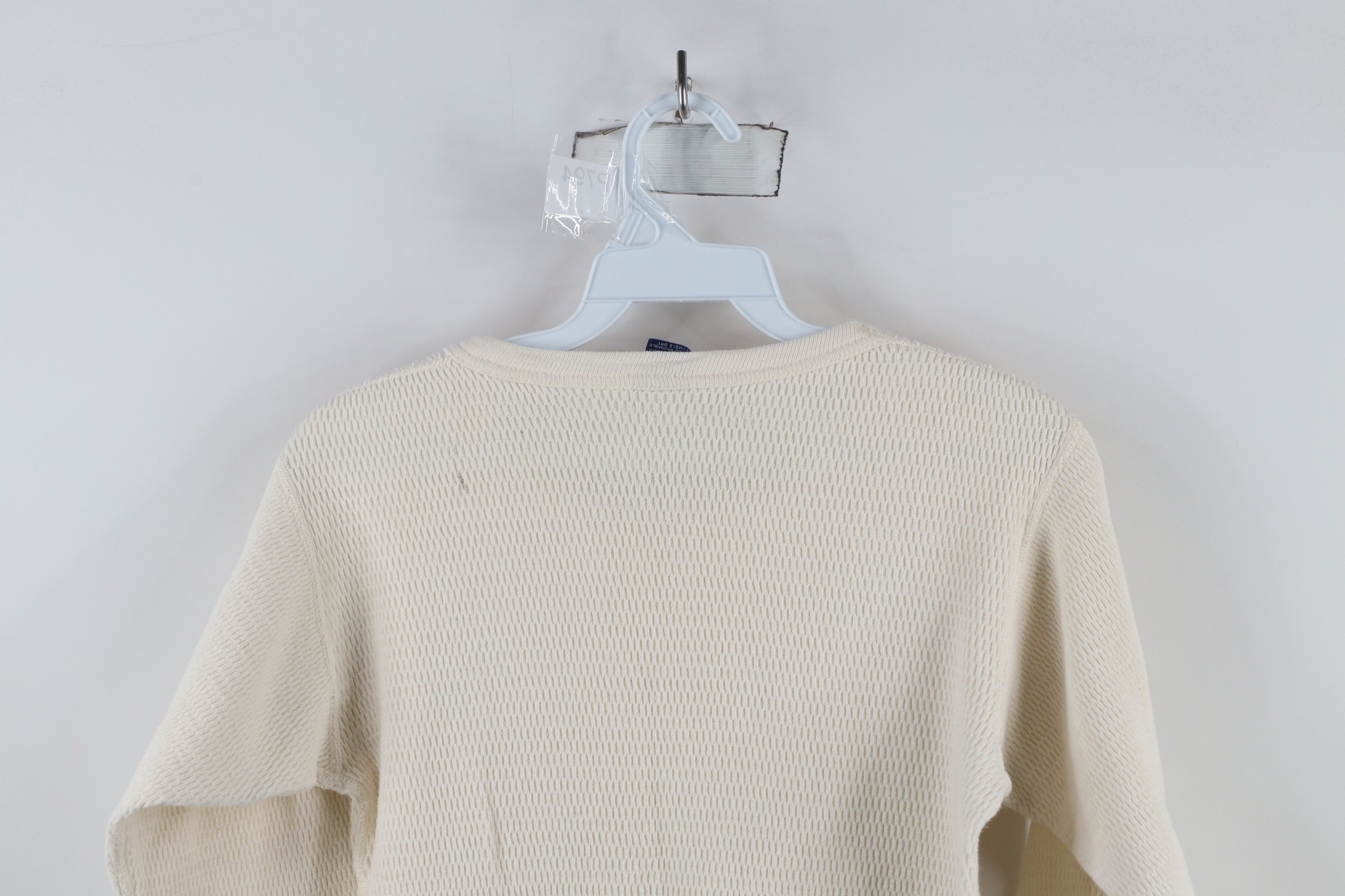 Vintage Vintage 70s Streetwear Thermal Waffle Knit T-Shirt Cream USA Size US M / EU 48-50 / 2 - 10 Thumbnail