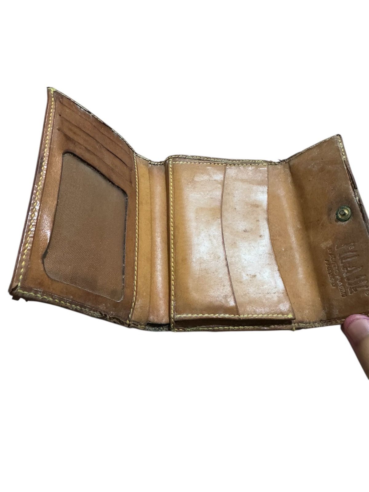 Alviero Martini 🇮🇹 Alviero Martini Leather Maps Bifold Wallet Size ONE SIZE - 2 Thumbnail