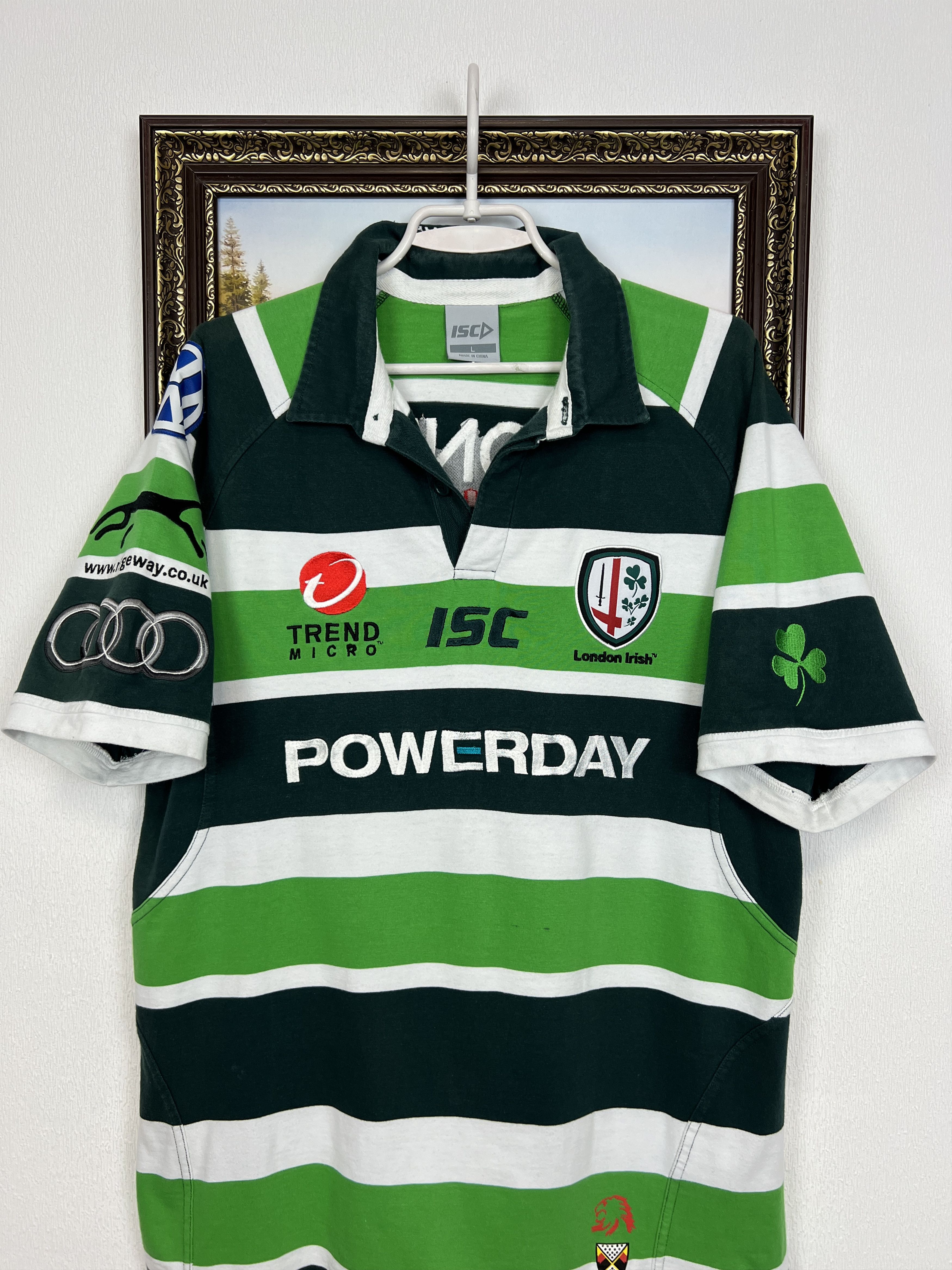 Vintage Vintage London Irish Rugby Union Jersey ISC Powerday Size US L / EU 52-54 / 3 - 2 Thumbnail