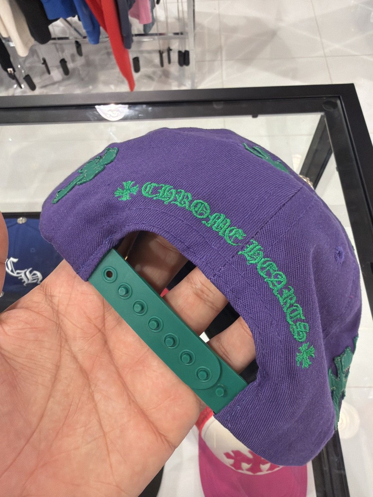 Chrome Hearts Chrome Hearts CH Cross Patch Purple/Green Hat Size ONE SIZE - 3 Thumbnail
