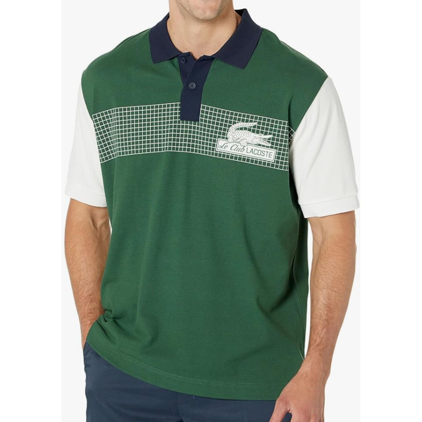 Lacoste Lacoste Men's Short Sleeve Loose Fit Pique Graphic Polo 2XL Size US XXL / EU 58 / 5 - 1 Thumbnail