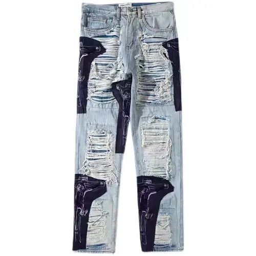 VIBE Vintage ripped washed wide-leg fringed raw edge jeans Size US 31 - 6 Thumbnail